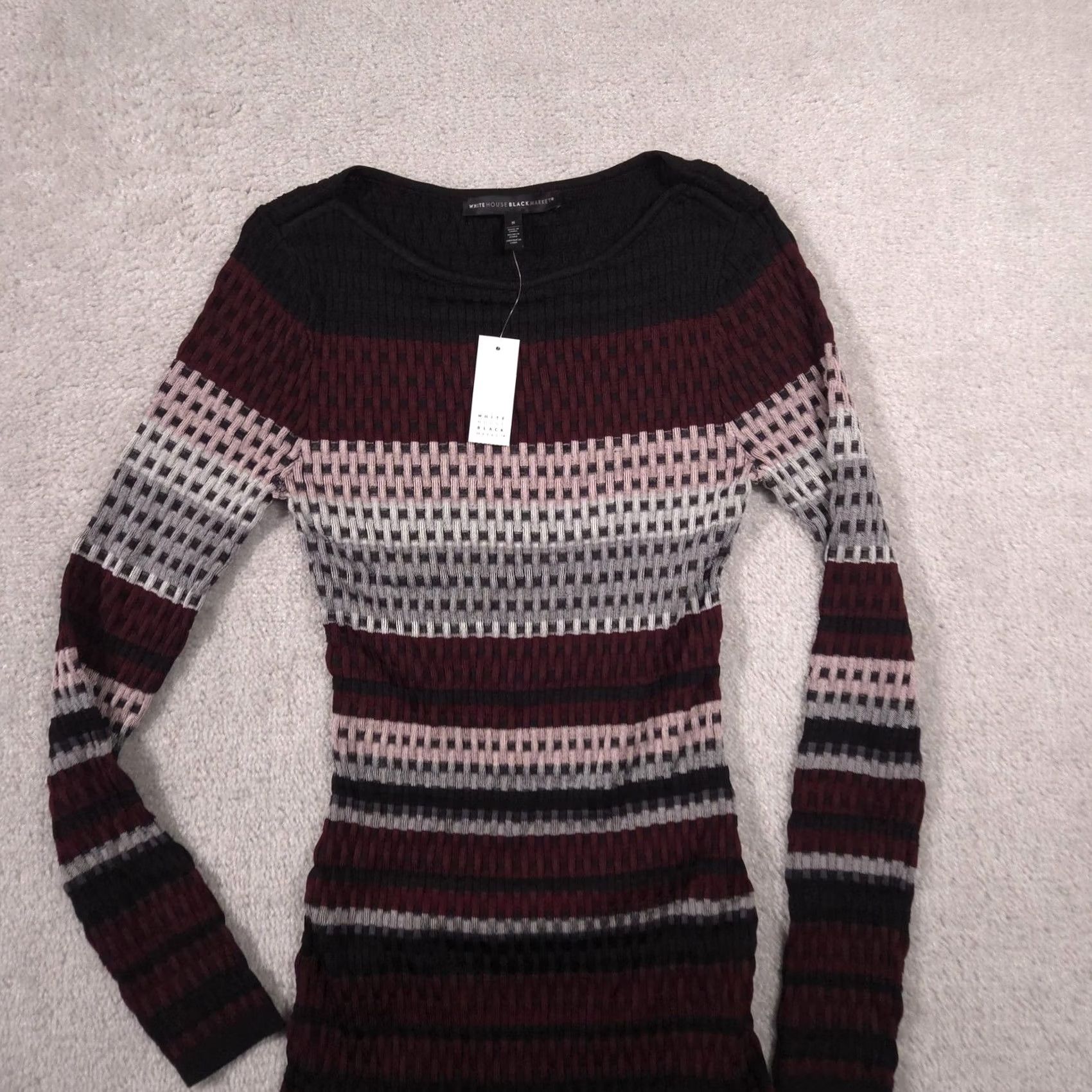 White House Black Market White House Black Market Sweater Tunic Womens S Multicolor Boat Neck Long Sleeve Size S / US 4 / IT 40 - 3 Thumbnail