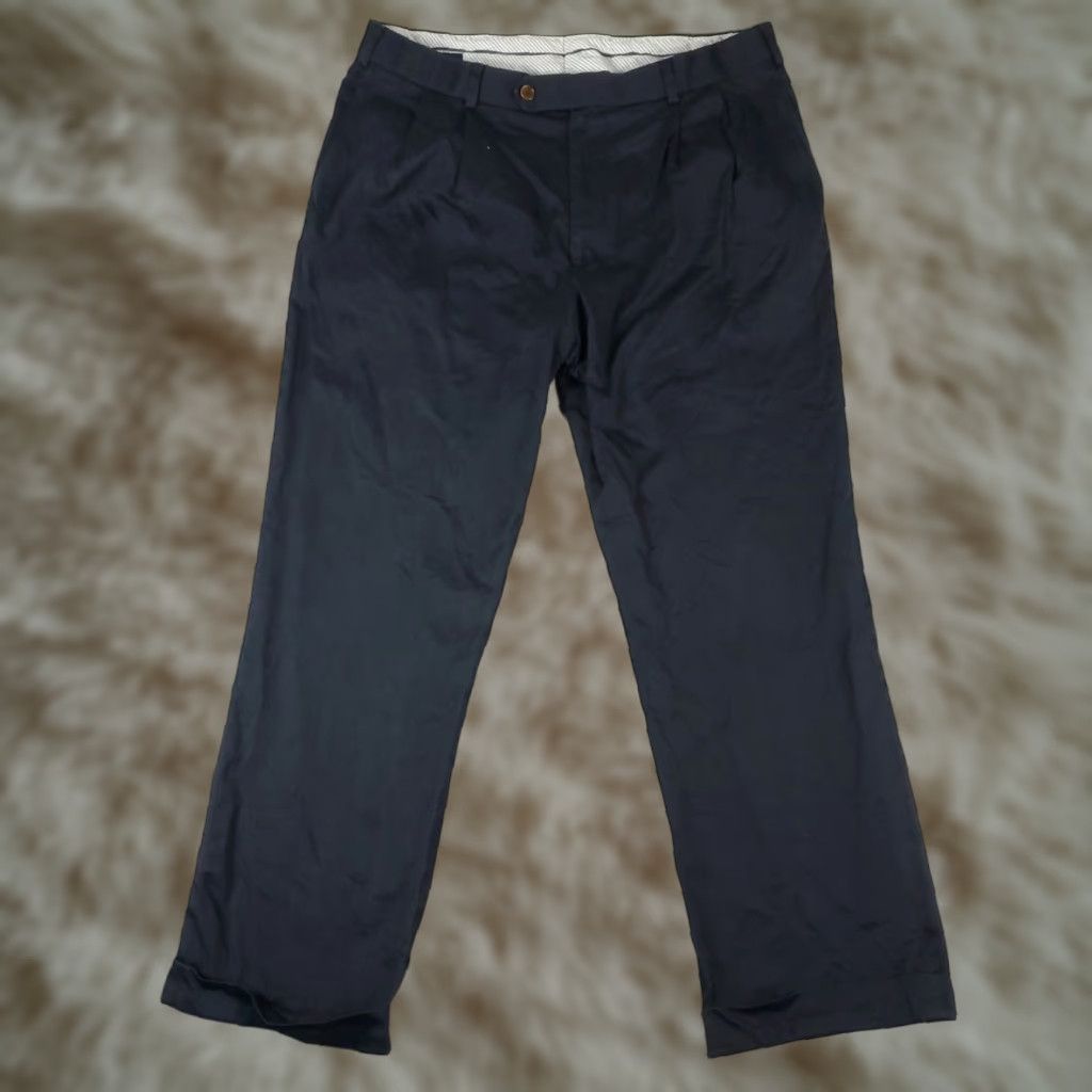 Brooks Brothers Brooks Brothers Chino Pants Mens 37x30 Blue Pleated Regular Fit Trousers Size US 37 - 1 Thumbnail