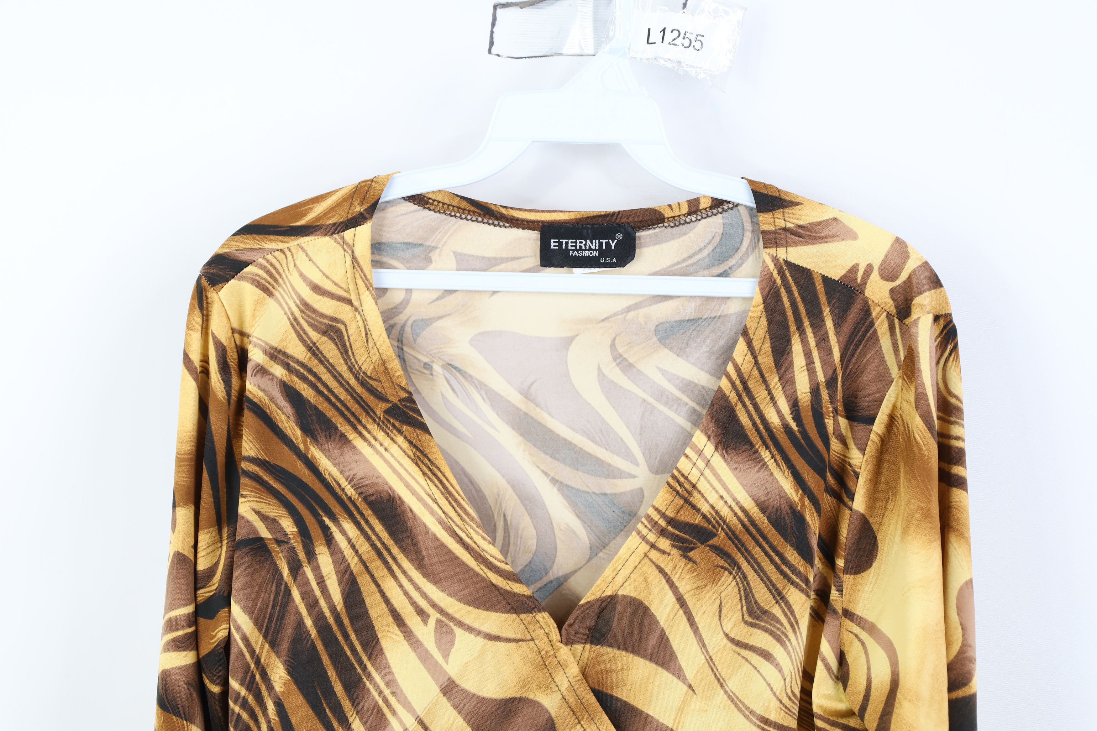 Vintage Vintage 90s Y2K Babydoll Abstract Knit Blouse Shirt Top USA Size XXL / US 16-18 / IT 52-54 - 2 Thumbnail