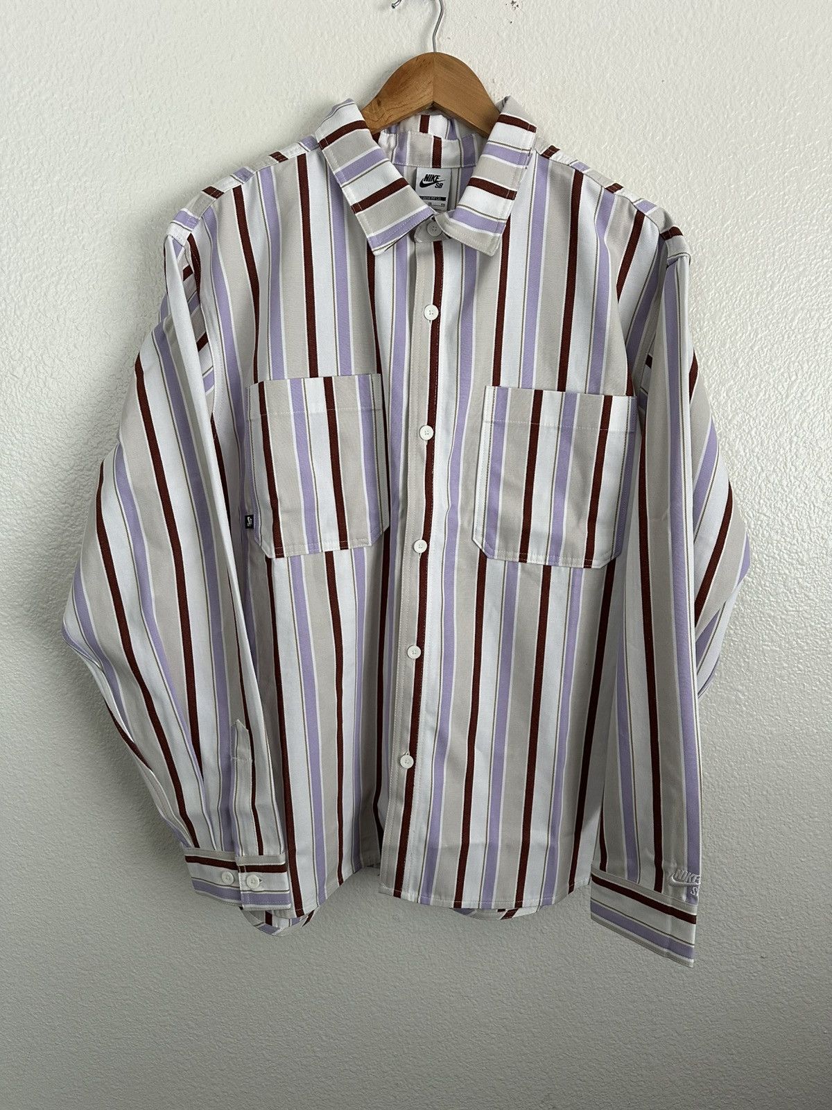 Nike SB Oxford Skate Bowler Plaid Long Sleeve Button Shirt