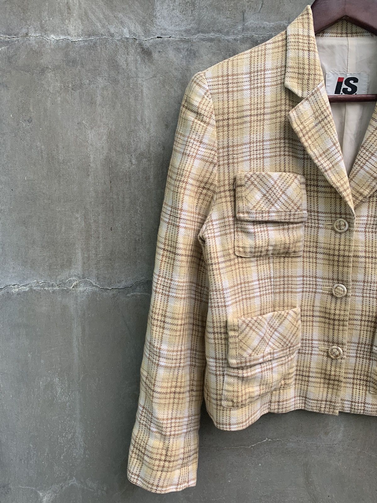 Issey Miyake Hemp Checkered Four Pocket Blazer Size M / US 6-8 / IT 42-44 - 2 Thumbnail