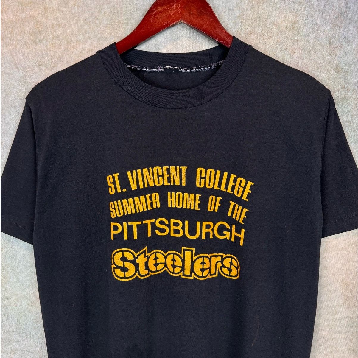 Vintage VTG 80s Pittsburgh Steelers NFL T Shirt Sz M Black Size US M / EU 48-50 / 2 - 4 Thumbnail