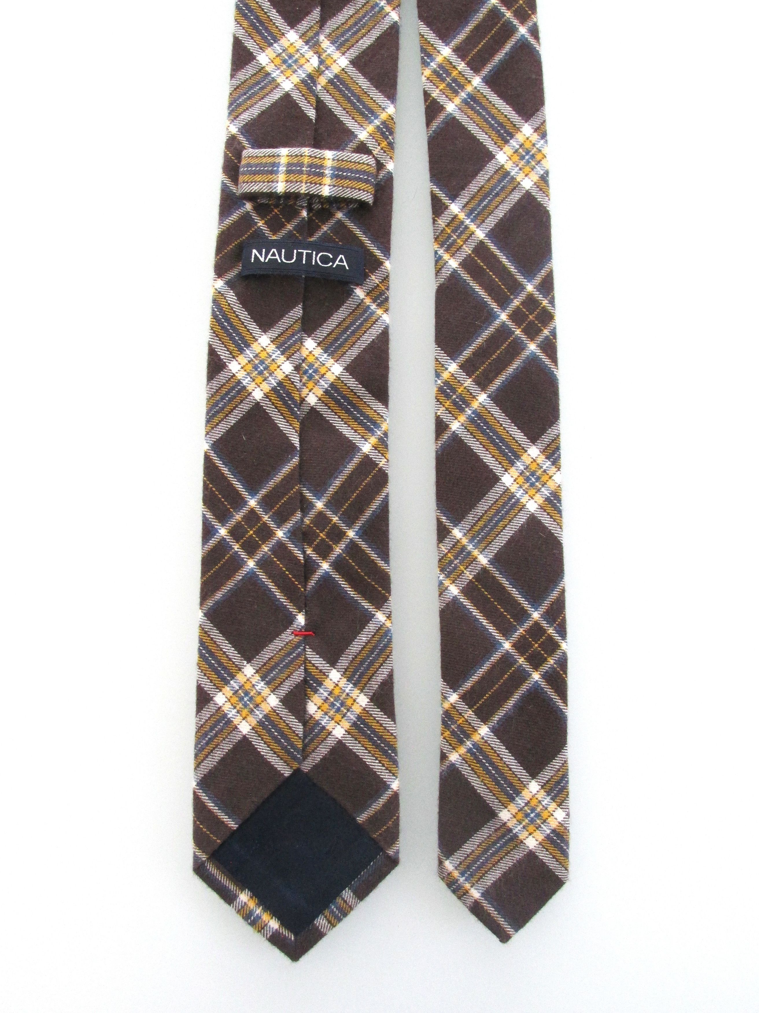 Nautica Nautica Men's Narrow Plaid Cotton Tie Size ONE SIZE - 4 Thumbnail