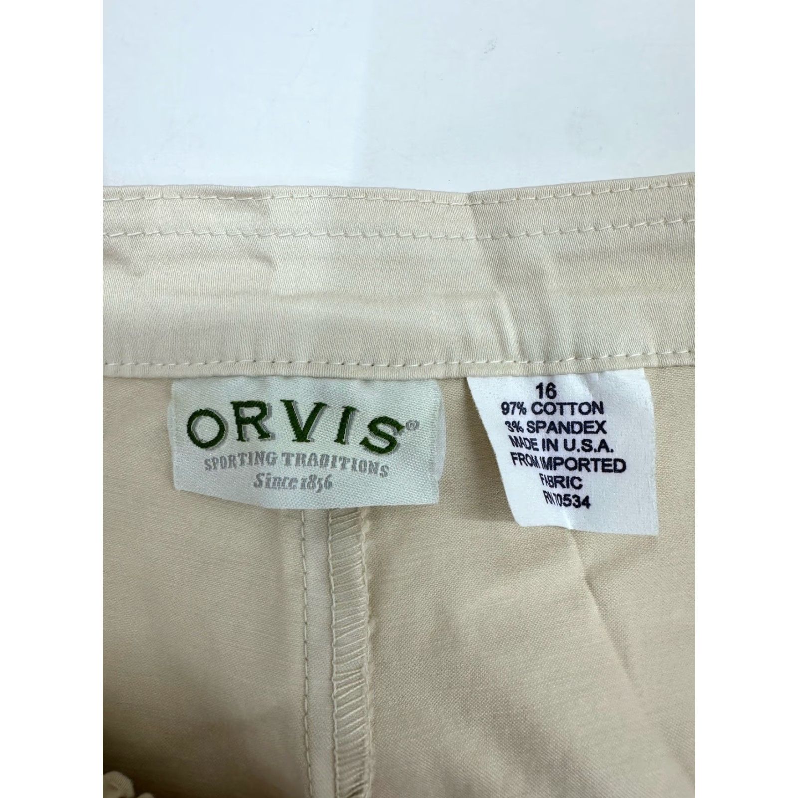 Orvis Orvis Womens Pants Size 16 Stone Side-Button Vineyard Pants USA Made Size 38" / US 16 / IT 52 - 3 Thumbnail