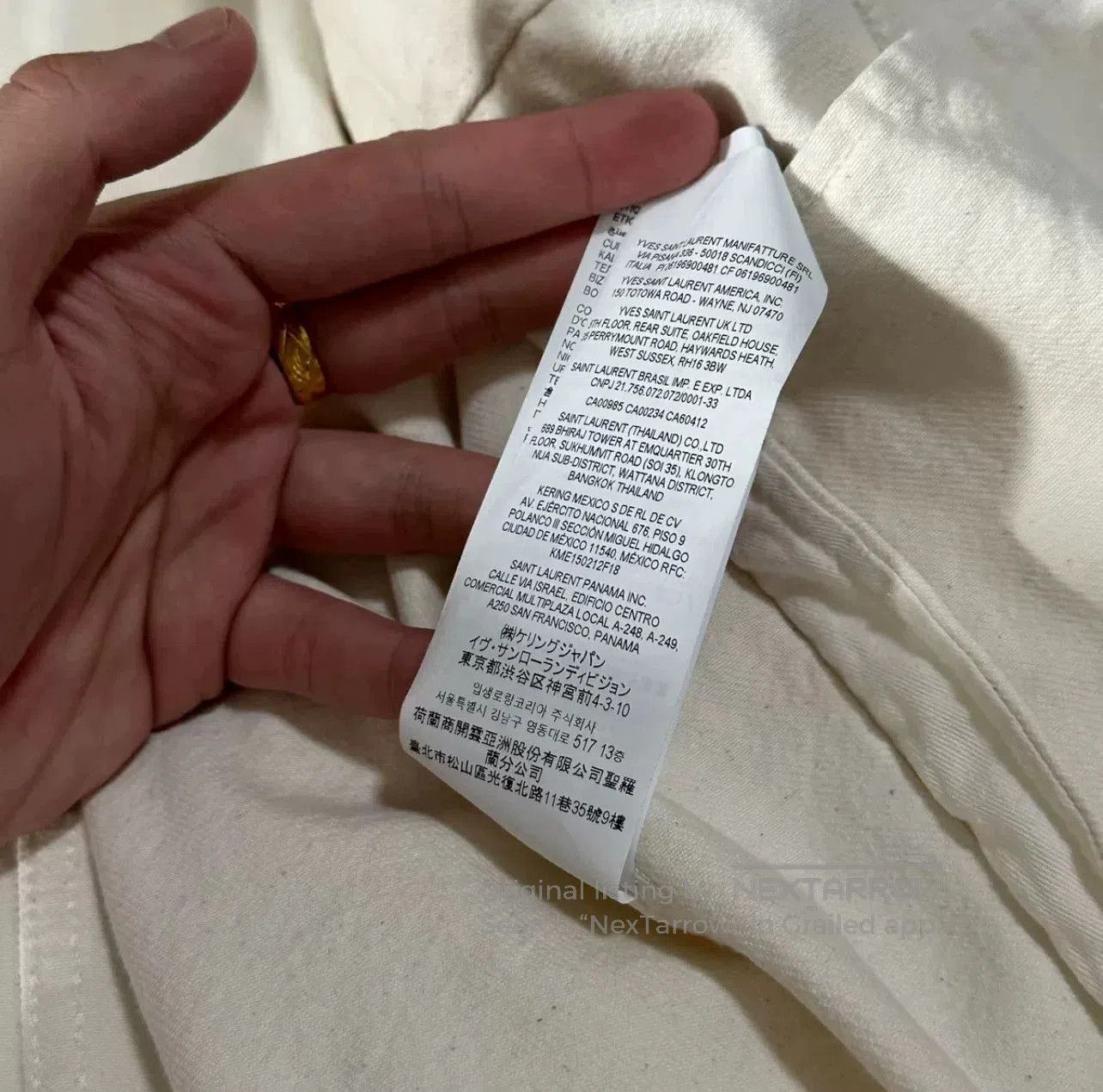 Saint Laurent Paris Saint Laurent SS22 White Denim Jacket Men. Size US M / EU 48-50 / 2 - 9 Thumbnail