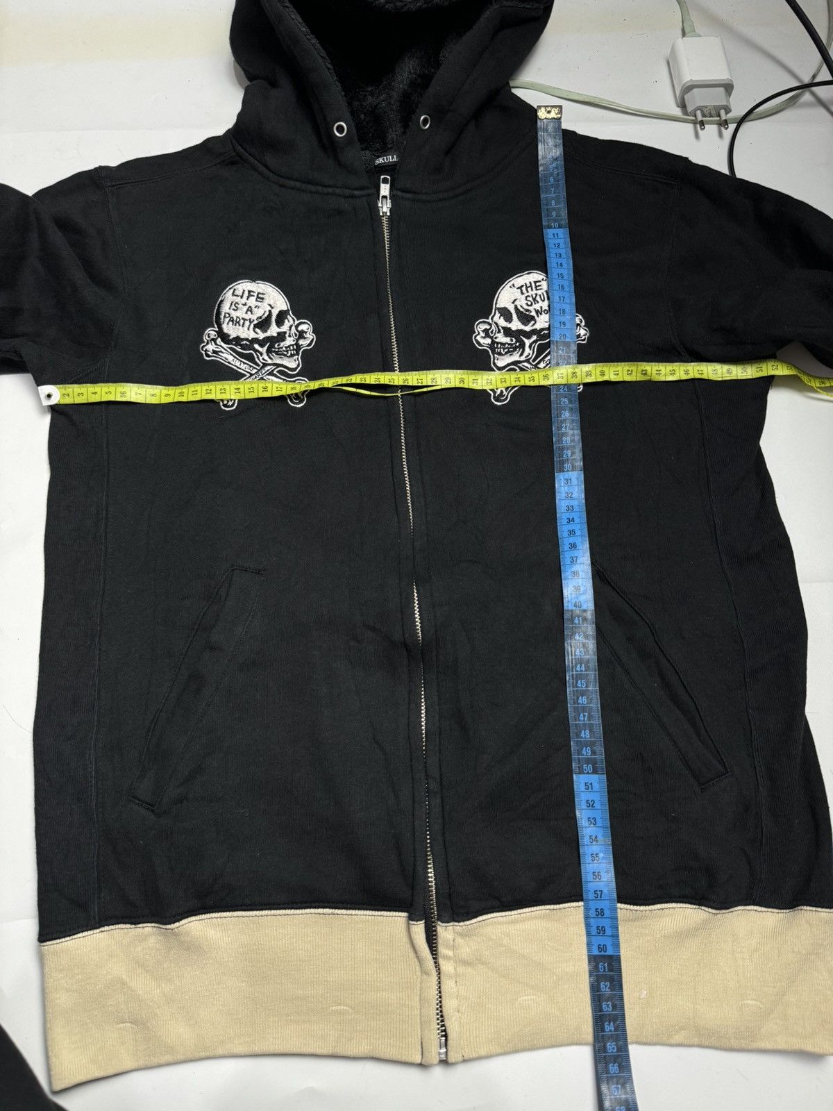 If Six Was Nine × Japanese Brand × Le Grande Bleu (L.G.B.) Double Skulls Works Velvet Hoodie Size US M / EU 48-50 / 2 - 8 Thumbnail