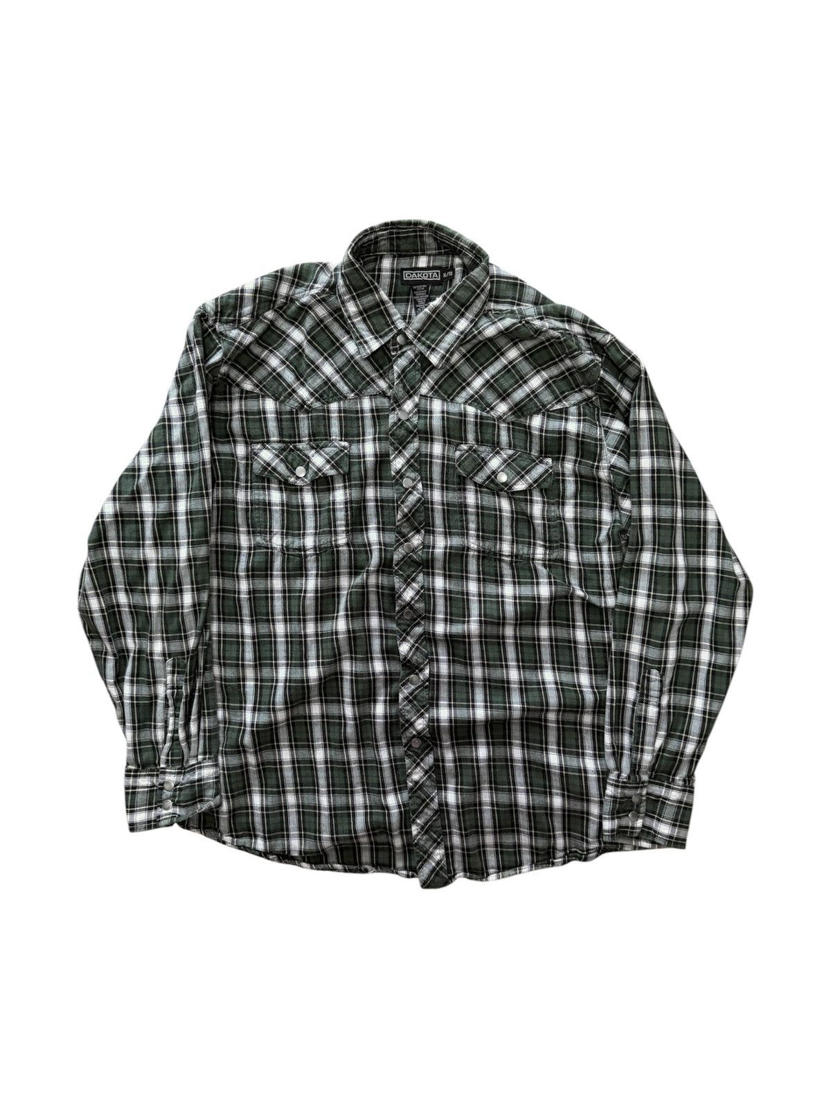 Vintage Vintage Green Plaid Button Up Size US XL / EU 56 / 4 - 1 Thumbnail