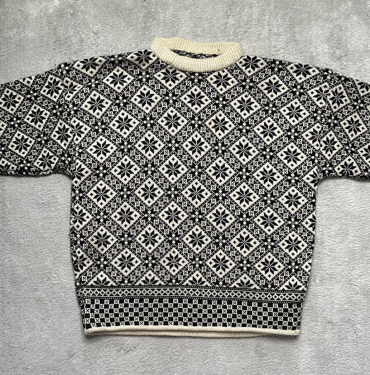 Vintage Wool Winter Heavy -Kniwear Sweater Basic Figured Size US L / EU 52-54 / 3 - 2 Thumbnail