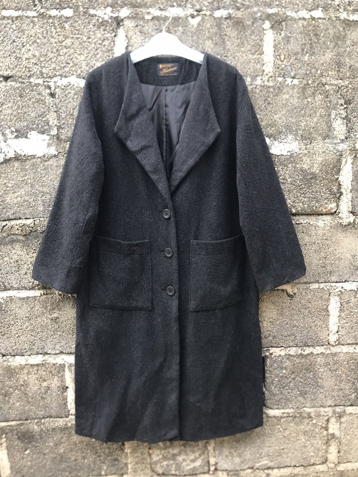 Japanese Brand × Vintage ⚡️Vintage Kastane Collarless Wool Long Coat Size M / US 6-8 / IT 42-44 - 1 Thumbnail