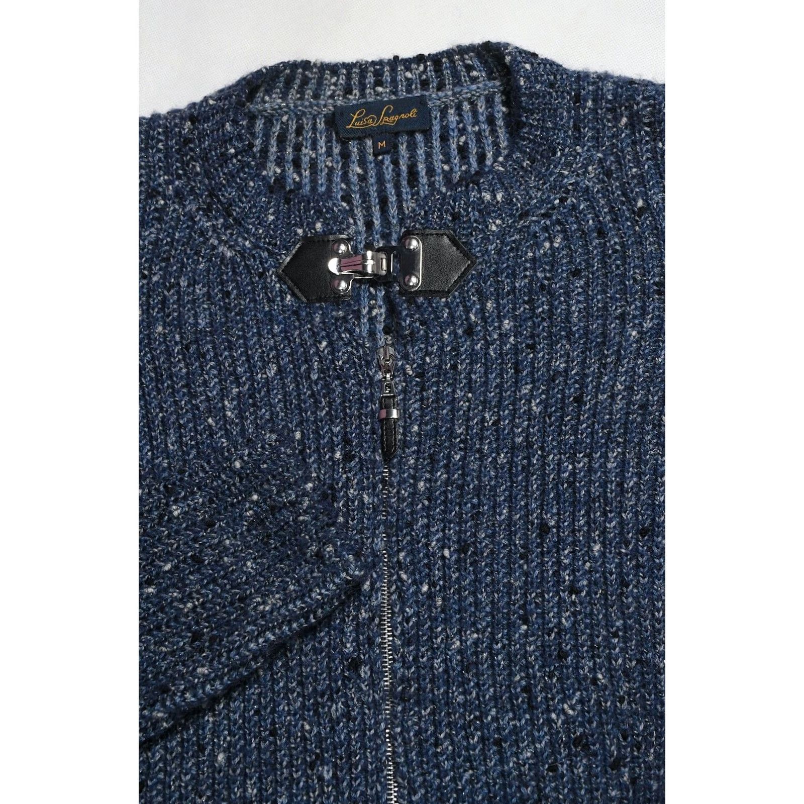 Vintage Luisa Spagnoli Cardigan Sweater Wool Blend M Blue Women Clothing Vintage No Size M / US 6-8 / IT 42-44 - 7 Thumbnail