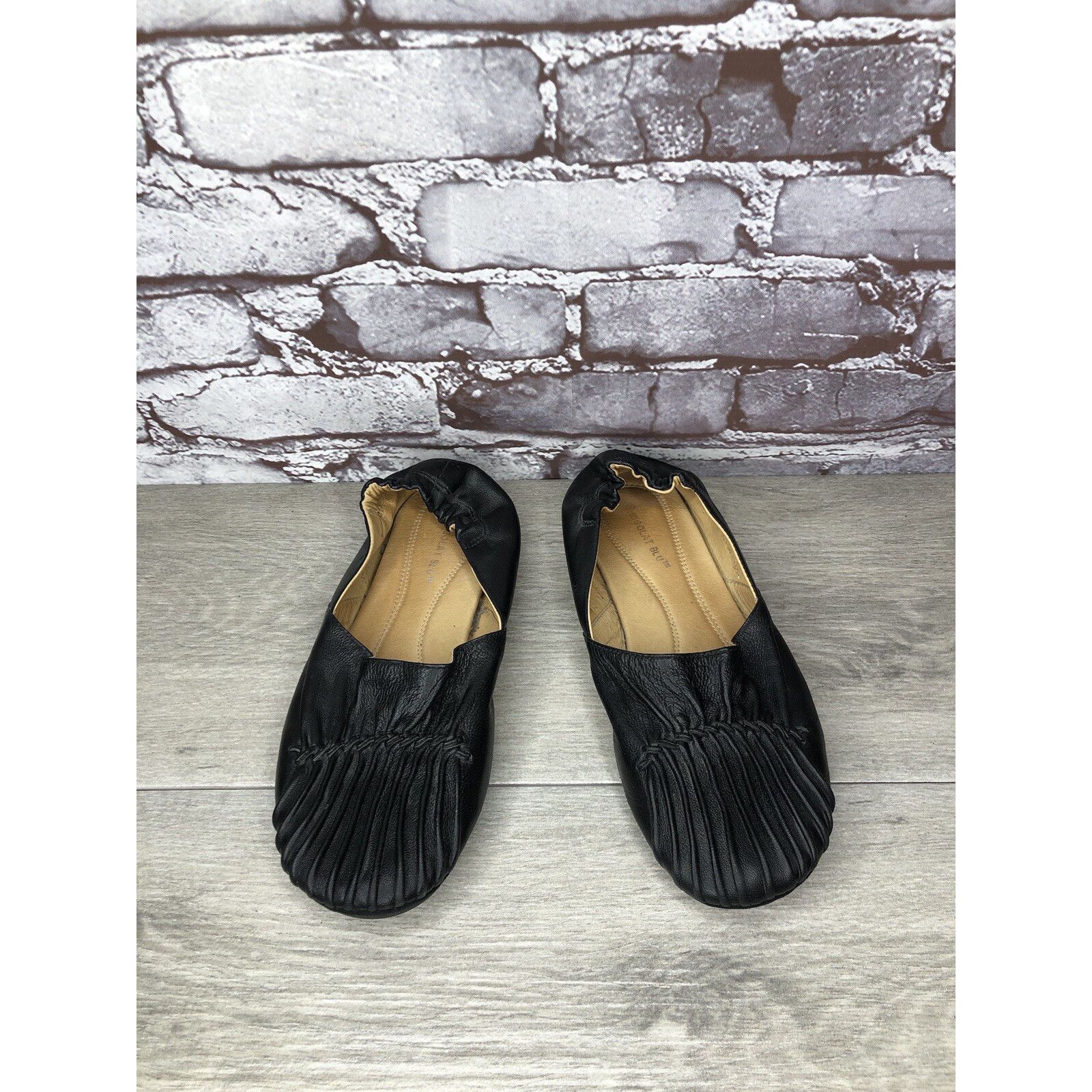 Chocolate Chocolate Blu CAM2 Black Pleated Leather Ballet Flats Shoes Size US 8 / IT 38 - 15 Thumbnail
