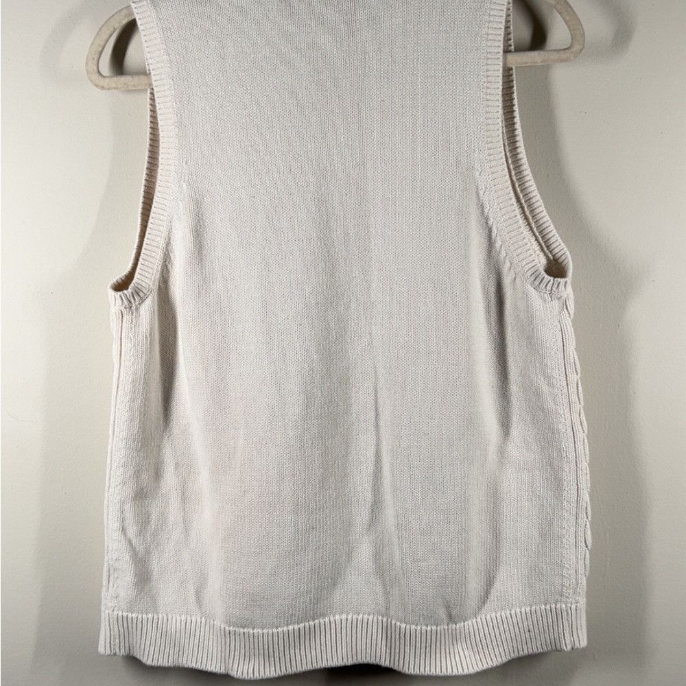 Talbots Talbots Cream Cable Knit Sweater Vest Large Size L / US 10 / IT 46 - 8 Thumbnail