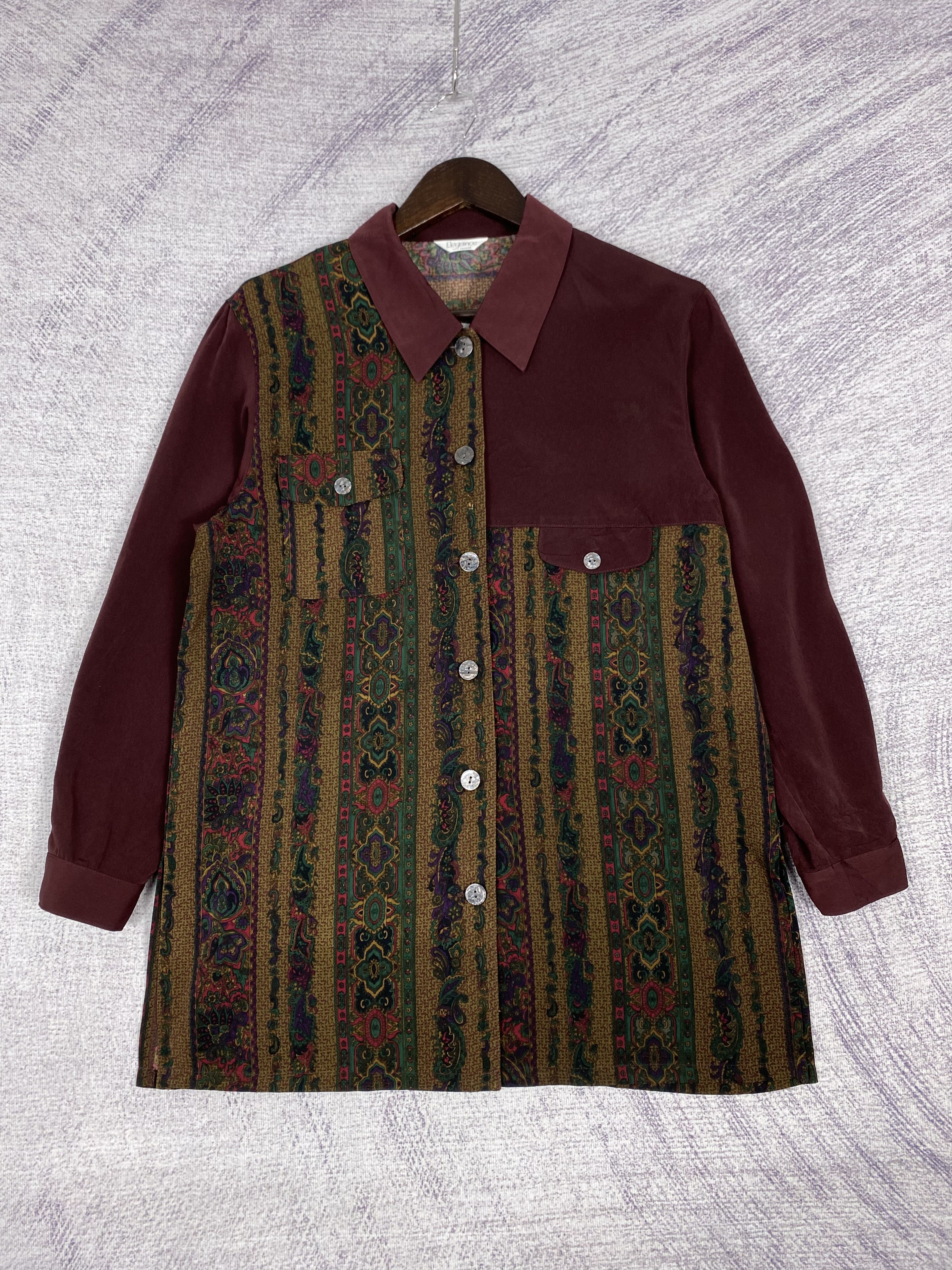 Vintage Elegance Batik Pattern Long Sleeve Shirts