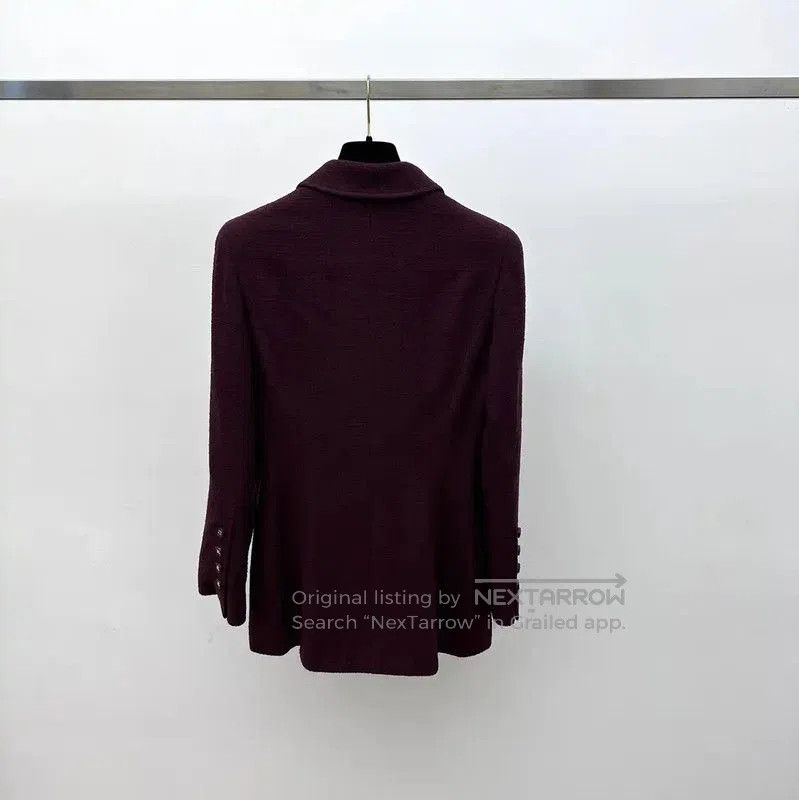 Chanel Chanel Burgundy Women's Jacket . Size M / US 6-8 / IT 42-44 - 2 Thumbnail