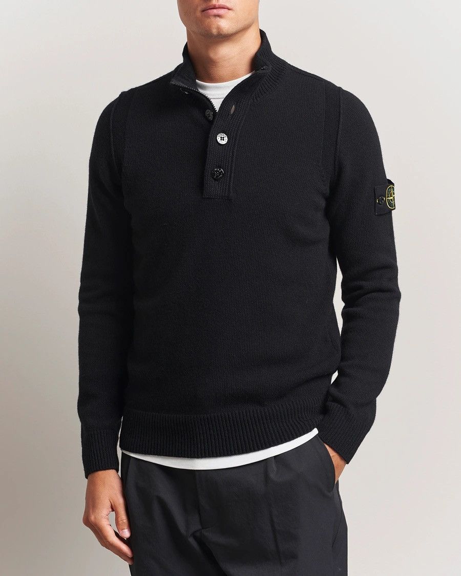 Stone Island Stone Island Knitted Lambswool Half Button Zip noir. Size US S / EU 44-46 / 1 - 8 Thumbnail