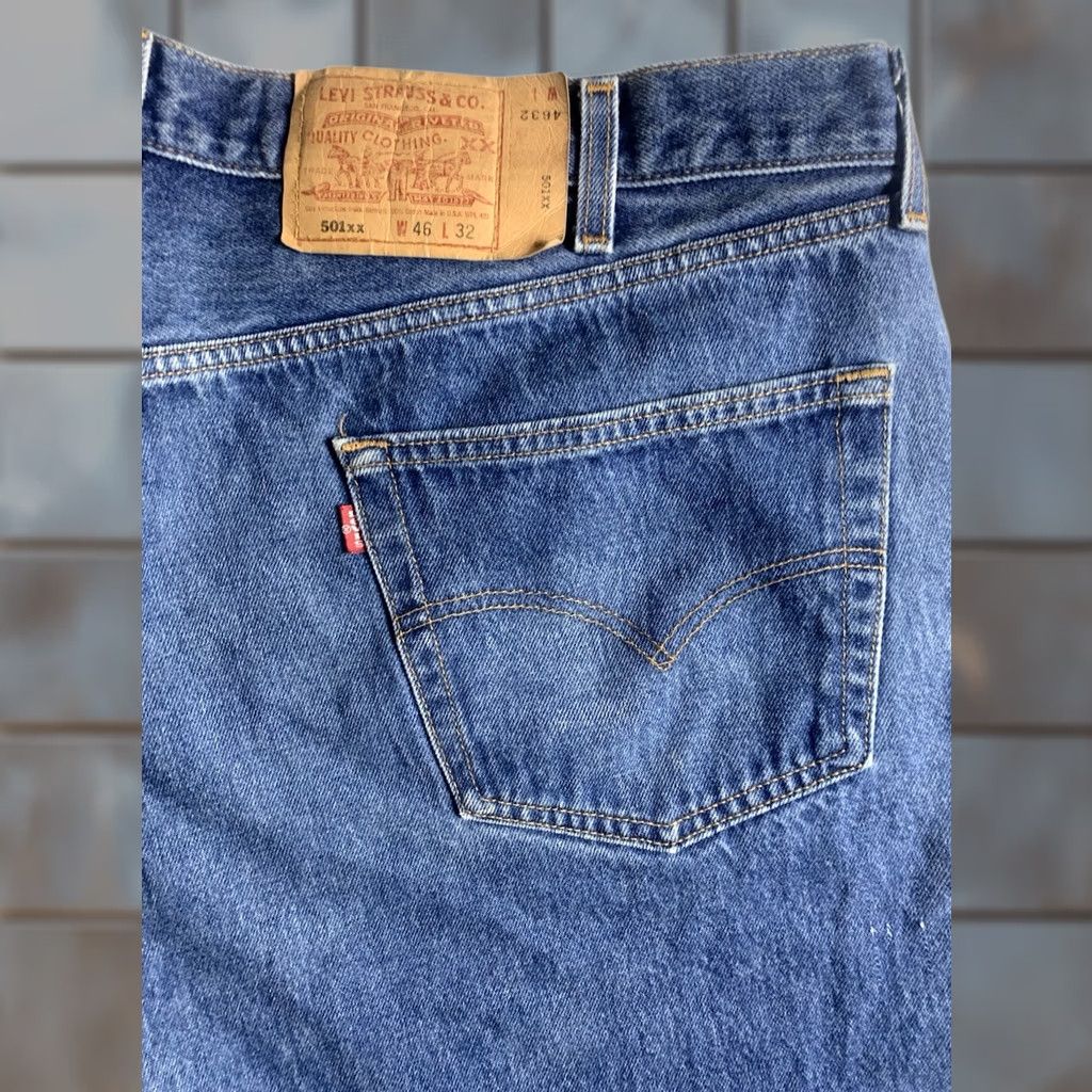Levi's VINTAGE Levi's 501 Jeans Shirt? No, Better: Levi's 501 Jeans Men Blue 42x29 Regular Button Fly USA 90s Straight Denim Jeans 5-Pocket Size US 42 / EU 58 - 1 Thumbnail