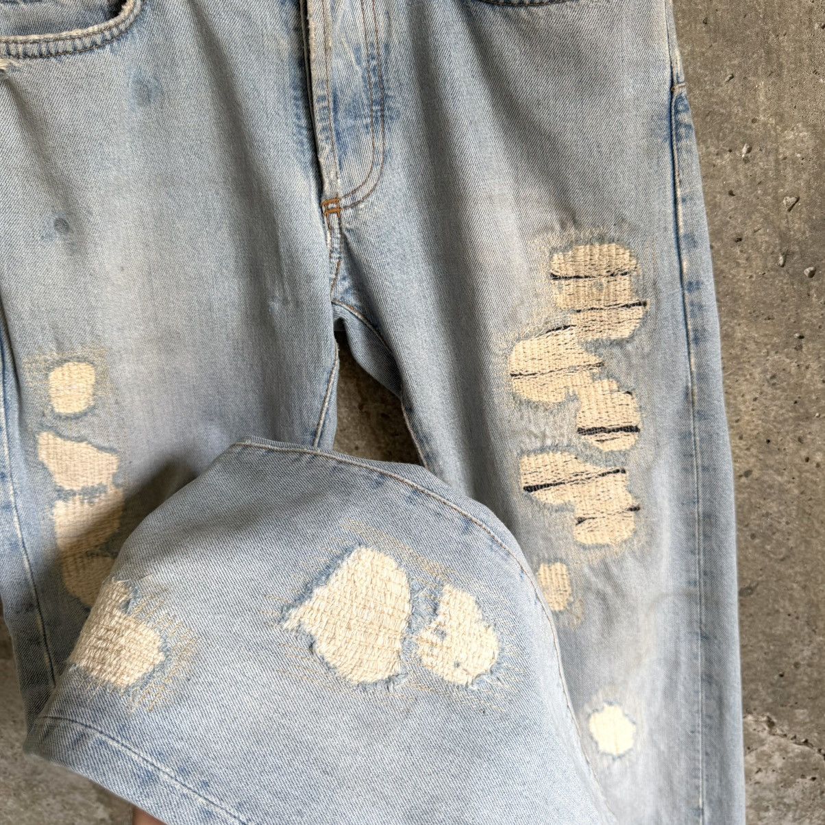 Dior Dior By Hedi Slimane RUNWAY SS06 CRASH Repair Denim Size US 30 / EU 46 - 12 Thumbnail