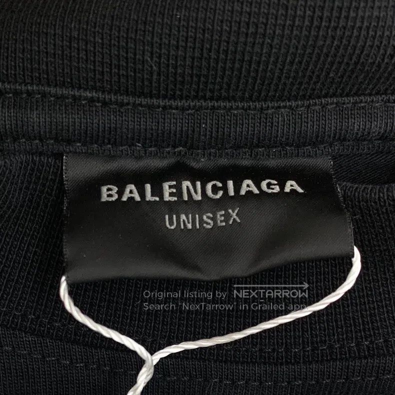 Balenciaga Balenciaga Black Logo Letter Print Cotton Round Neck Short Size US S / EU 44-46 / 1 - 6 Thumbnail