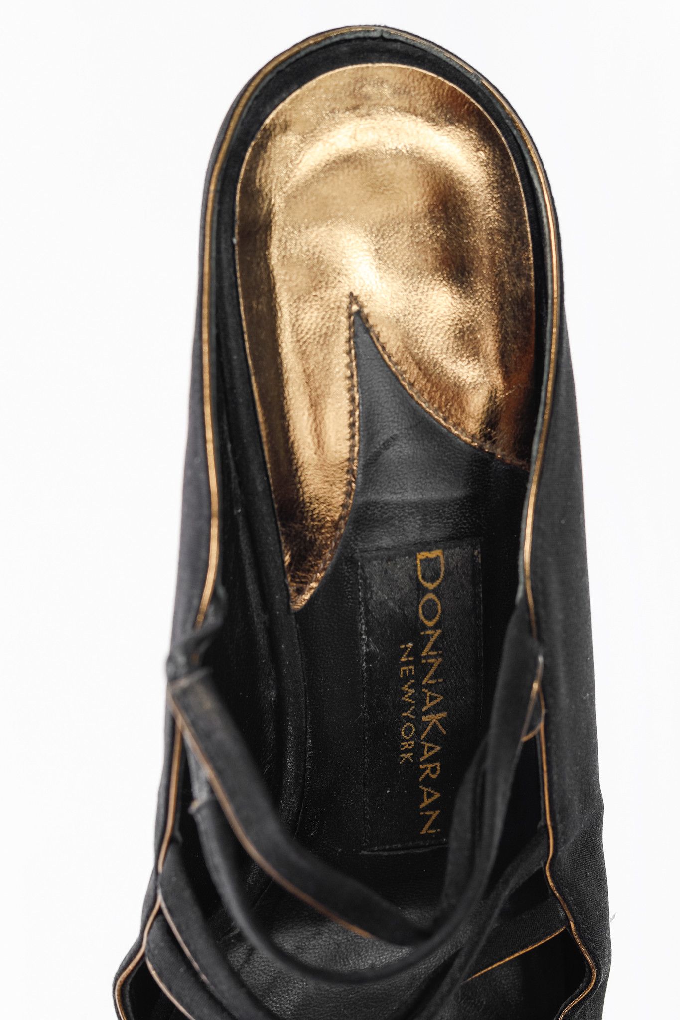 Donna Karan Donna Karan New York Black Criss-Cross Fabric Mules Size US 7.5 / IT 37.5 - 9 Thumbnail
