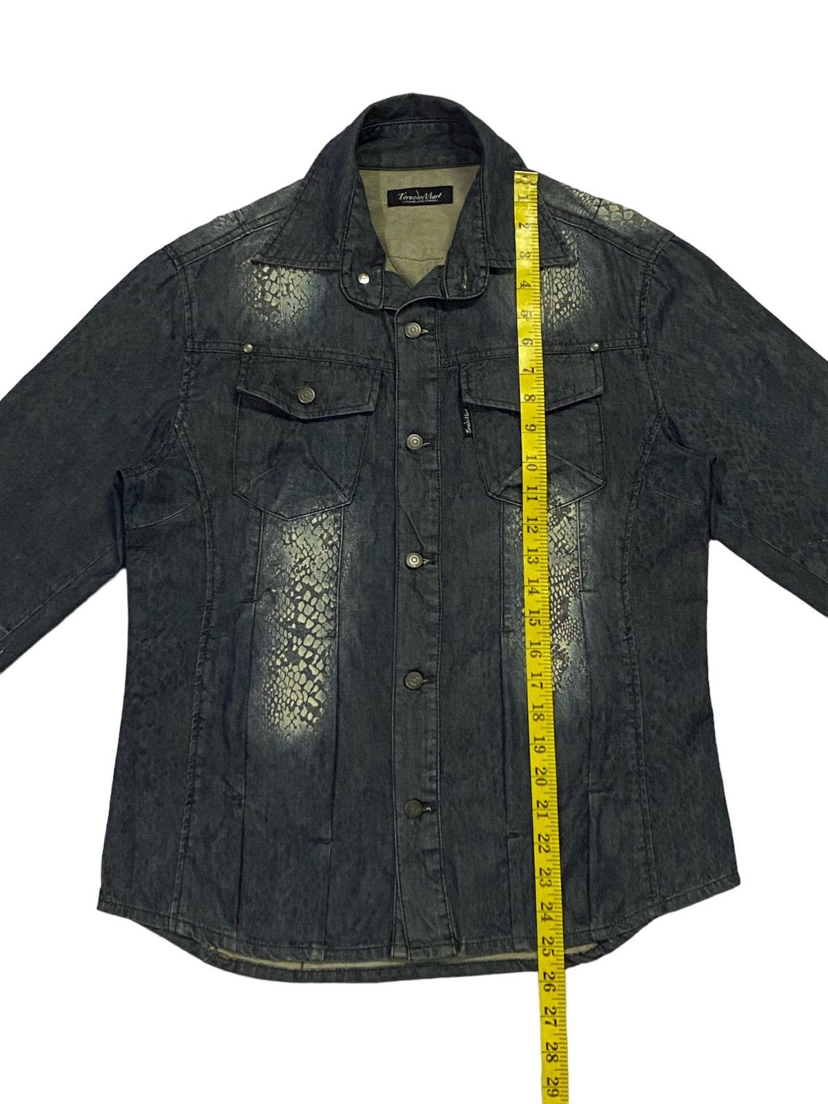 Tornado Mart Tornado Mart Snakeskin Printed Jeans Button Ups Shirt Size M / US 6-8 / IT 42-44 - 4 Thumbnail