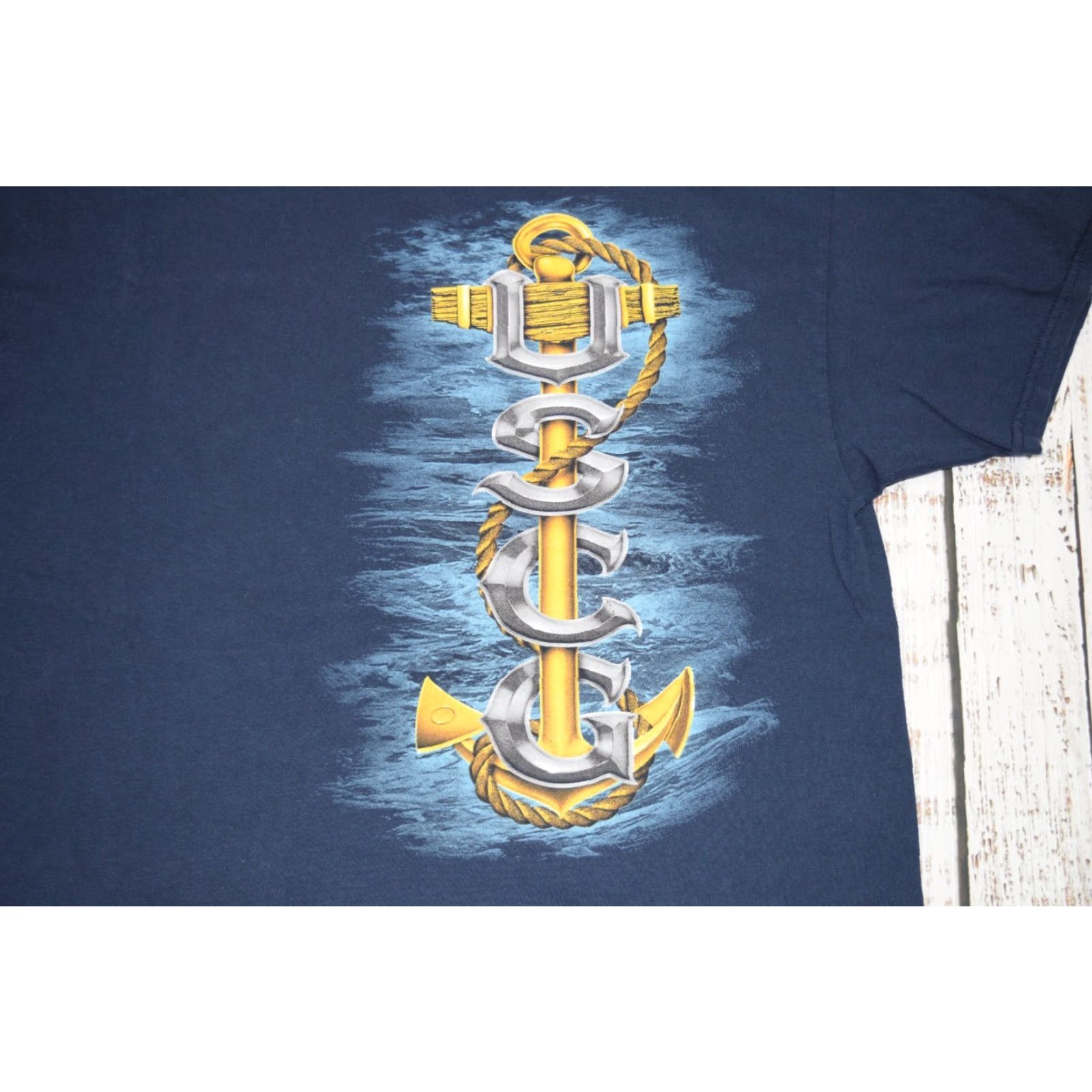 Gildan VINTAGE Gildan US Coast Guard Graphic Shirt Tee Blue Anchor XL Mens 90s Military Size US XL / EU 56 / 4 - 2 Thumbnail