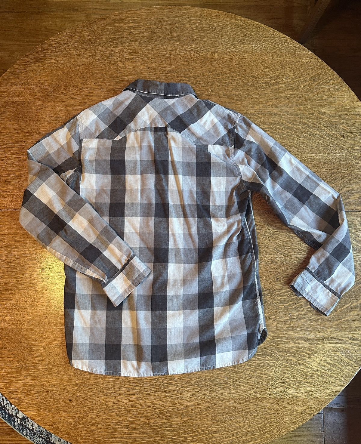 Levi's Levis White Tab Pearl Snap Long Sleeve Gray Plaid Western Size US M / EU 48-50 / 2 - 2 Thumbnail