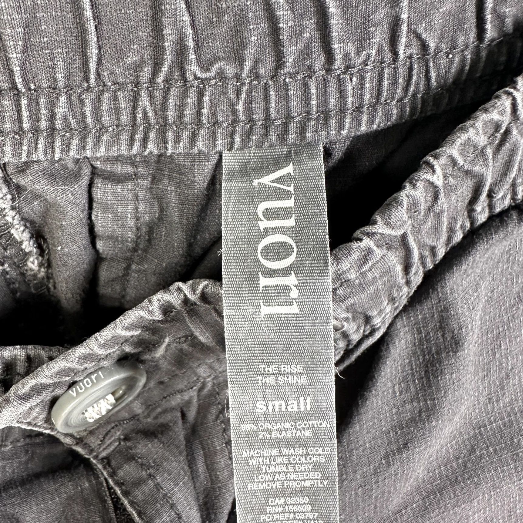 Vuori VUORI The Rise The Shine Jogger Pants Mens Small Gray Elastic Waist Pockets Zip Front Drawstring Relaxed Fit Tapered Leg Casual Travel Size US 29 - 2 Thumbnail
