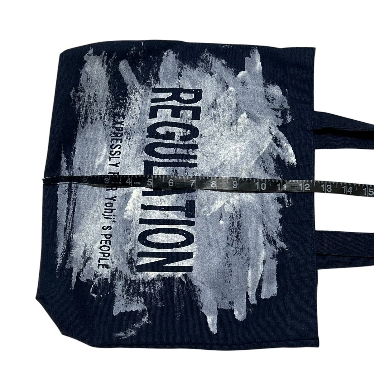 Yohji Yamamoto 729 Yohji Yamamoto bag tote navy cotton Paint design Size ONE SIZE - 17 Thumbnail