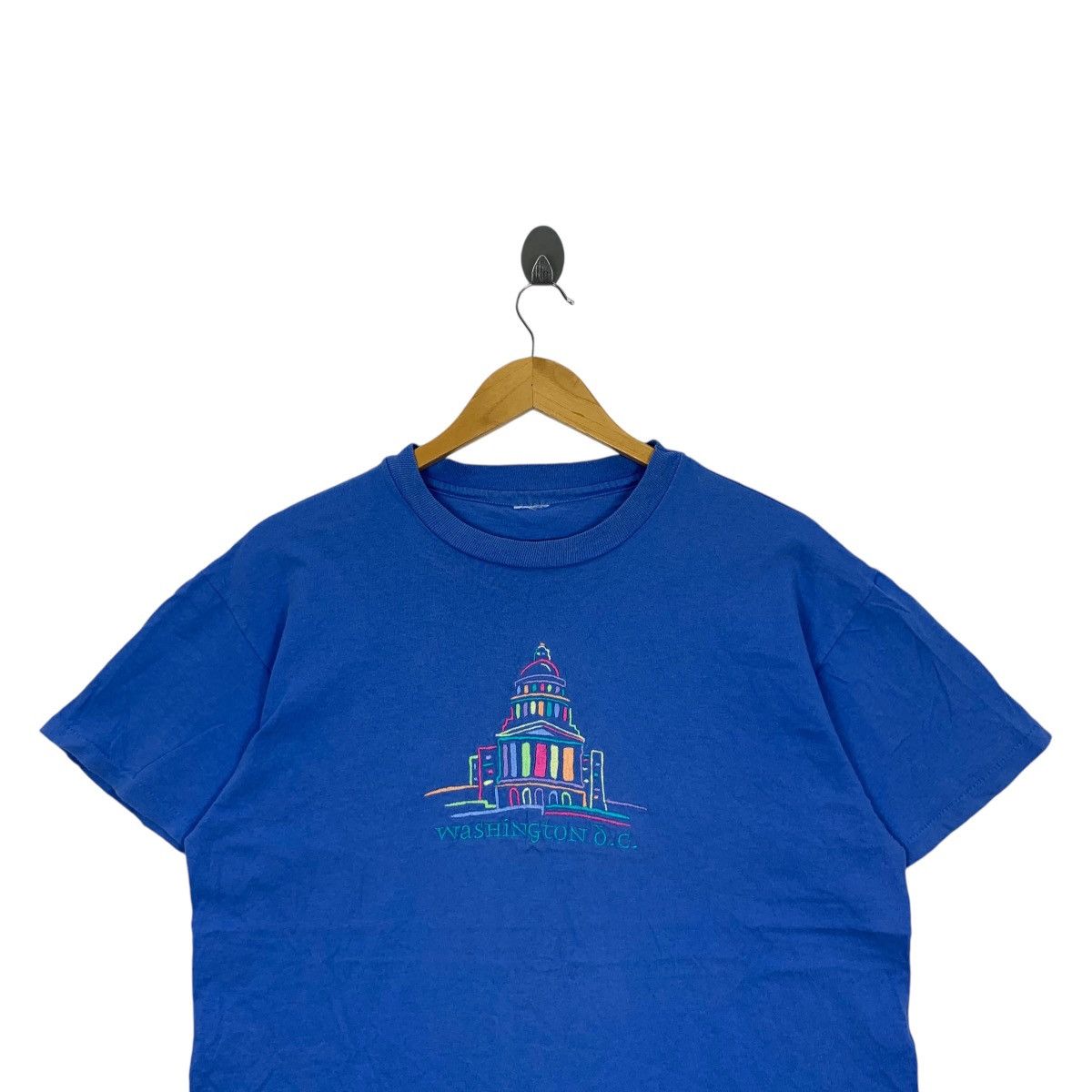 Vintage Vintage 90’ WASHINGTON DC Embroidered Logo Tee Shirt Size M / US 6-8 / IT 42-44 - 2 Thumbnail