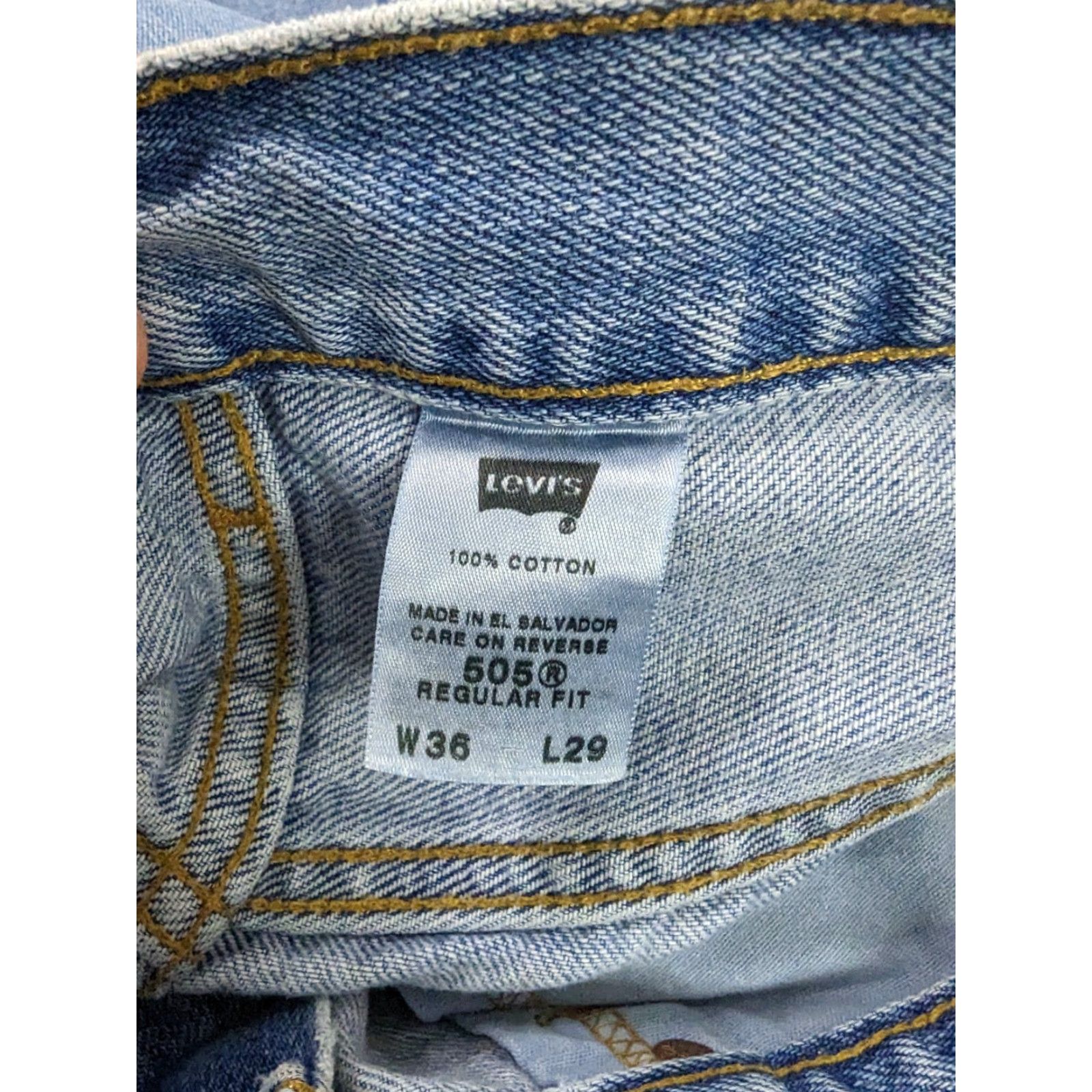 Levi's Levi's 505 Jeans Mens 36 Blue Regular Fit Straight Leg Size 36x29 M5M Size US 36 / EU 52 - 4 Thumbnail