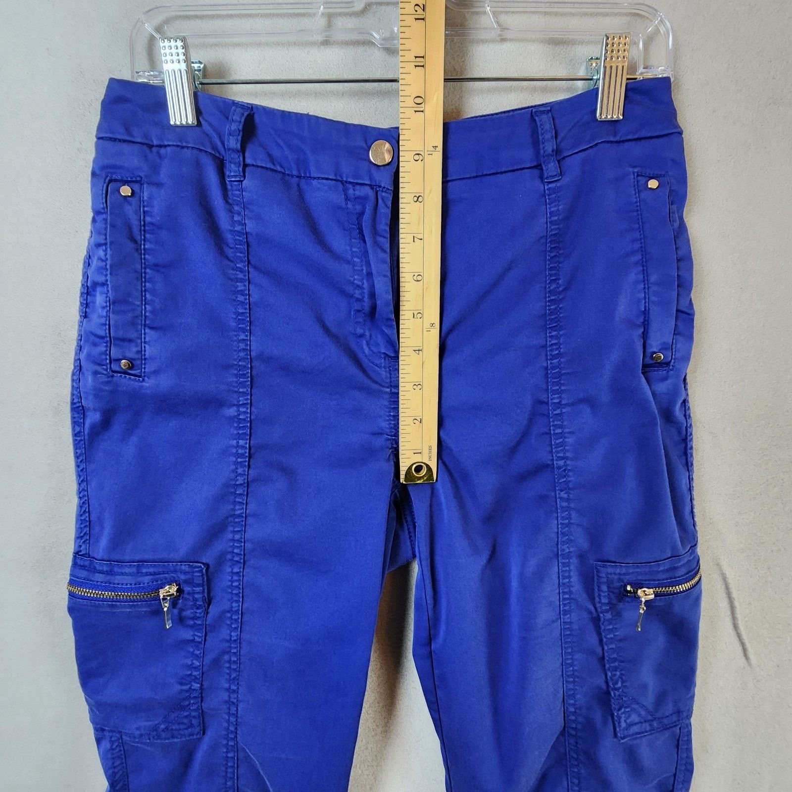 Chicos Chico’s Cargo Capri Pants Women Size 4 Blue Cotton Blend Size 27" / US 4 / IT 40 - 5 Thumbnail