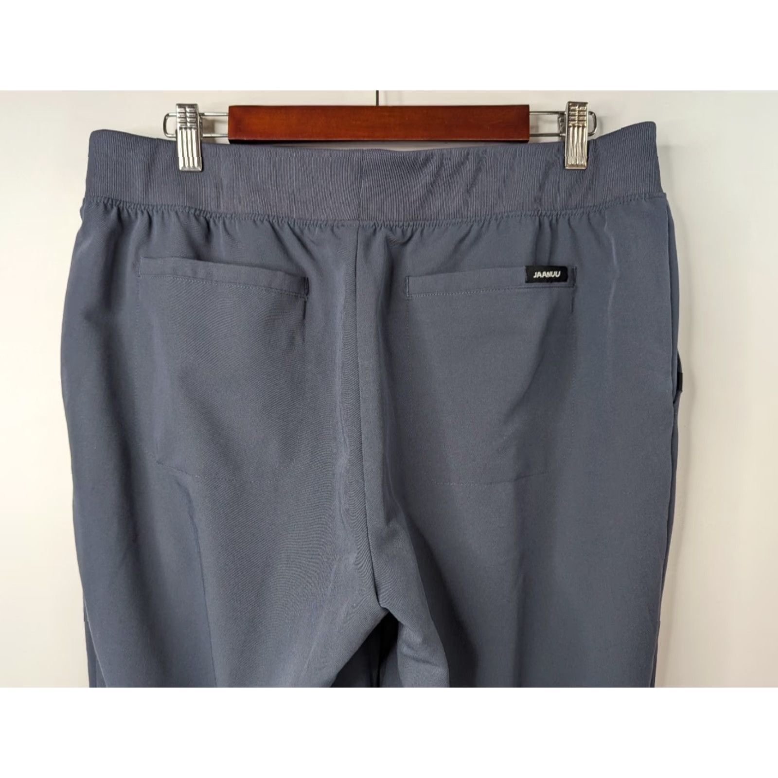 Vintage Jaanuu Women's Scrub Pants Grey Blue L Drawstring Pockets Stretch Tagless Medical Nurse Size 36" / US 14 / IT 50 - 4 Thumbnail