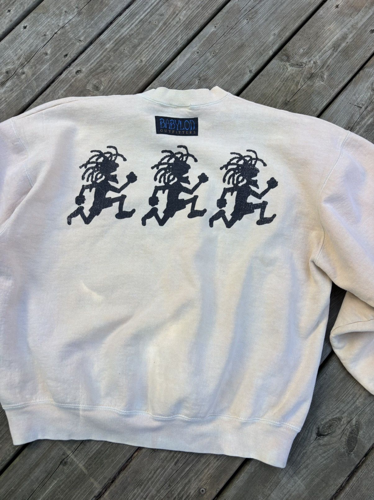 Fruit Of The Loom Vintage Very Rare 90’s Babylon Reggae Stick Figure Crewneck Size US XL / EU 56 / 4 - 2 Thumbnail