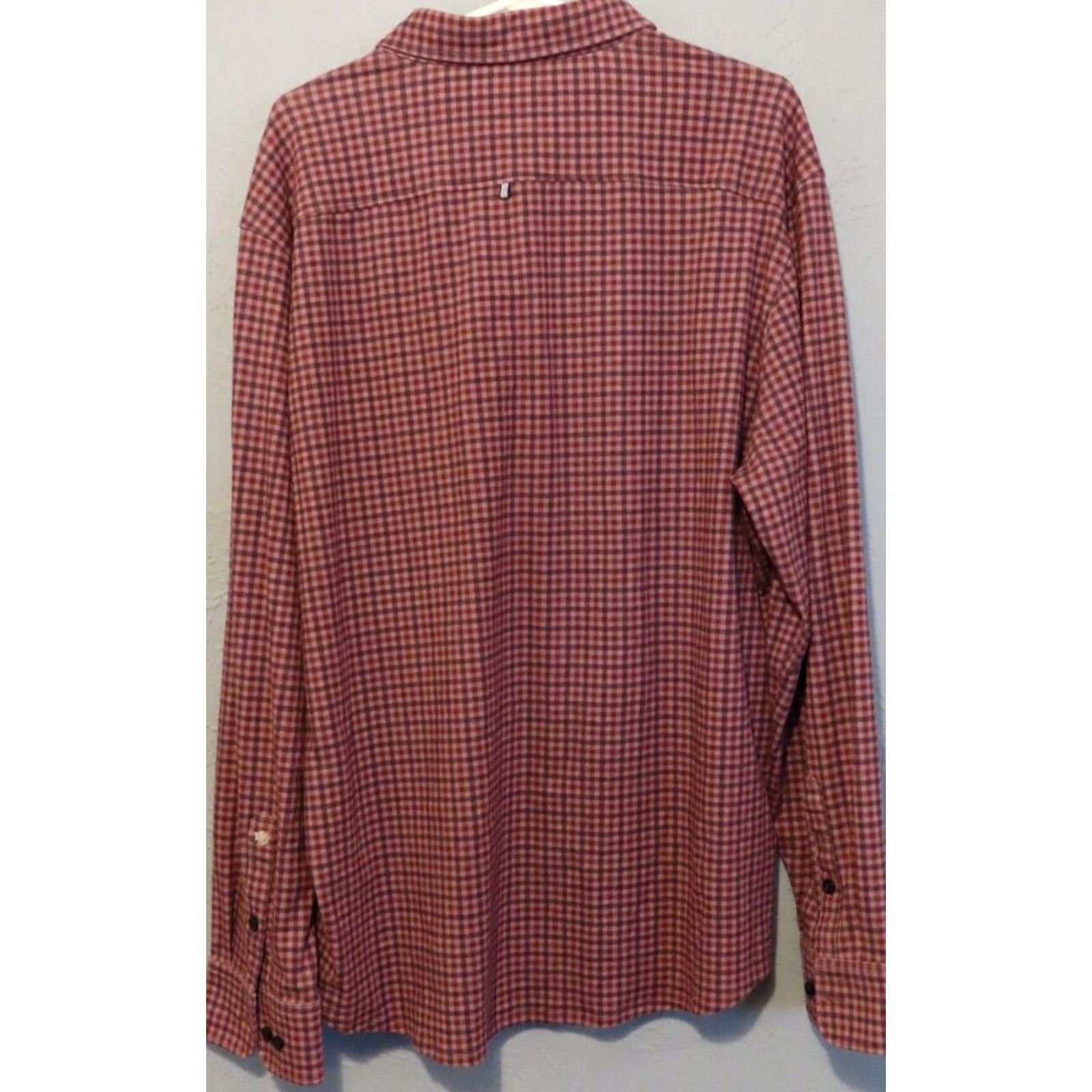 Vintage Stone Rose Shirt Adult 4XL Red Plaid Long Sleeve Button-Up Collared Cotton Regular Mens Size US XXL / EU 58 / 5 - 5 Thumbnail