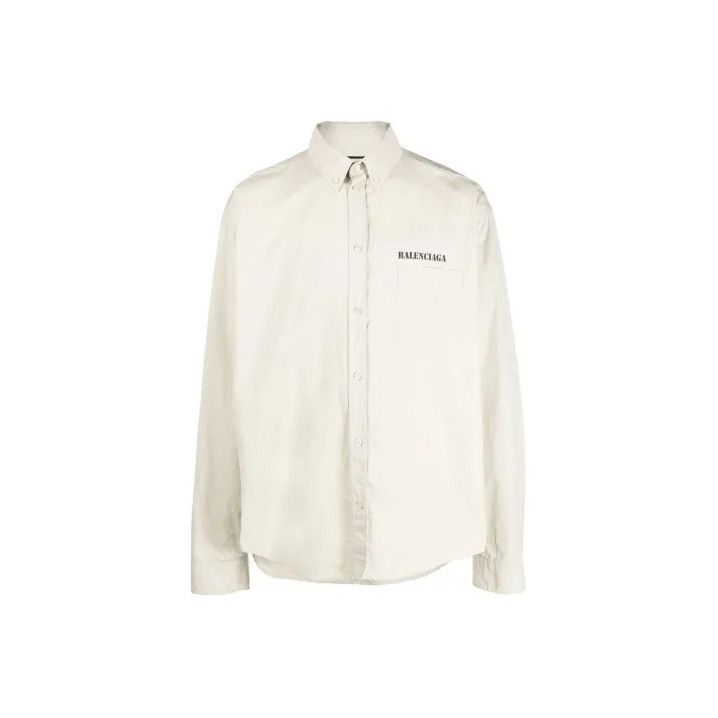 Balenciaga Balenciaga FW22 Beige Single Button Long Sleeve Shirt Size US M / EU 48-50 / 2 - 1 Thumbnail