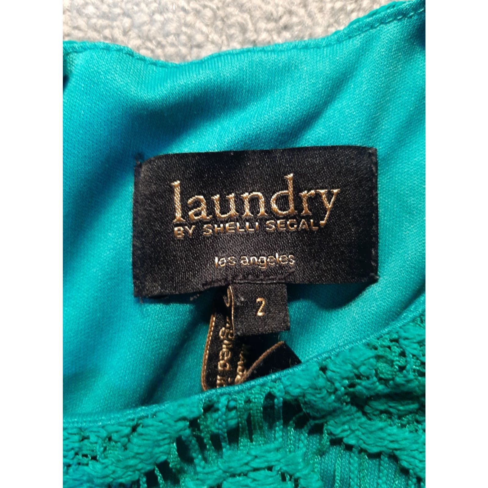 Vintage Laundry by Design Blue Dress Womens Size 2 Short Sleeve Lace Cocktail Dress Knee Length Size 26" / US 2 / IT 38 - 3 Thumbnail