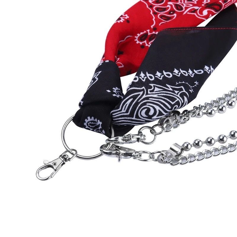 Vintage Paisley Bandana Double Layer Waist Metal Wallet Chain Size ONE SIZE - 4 Thumbnail