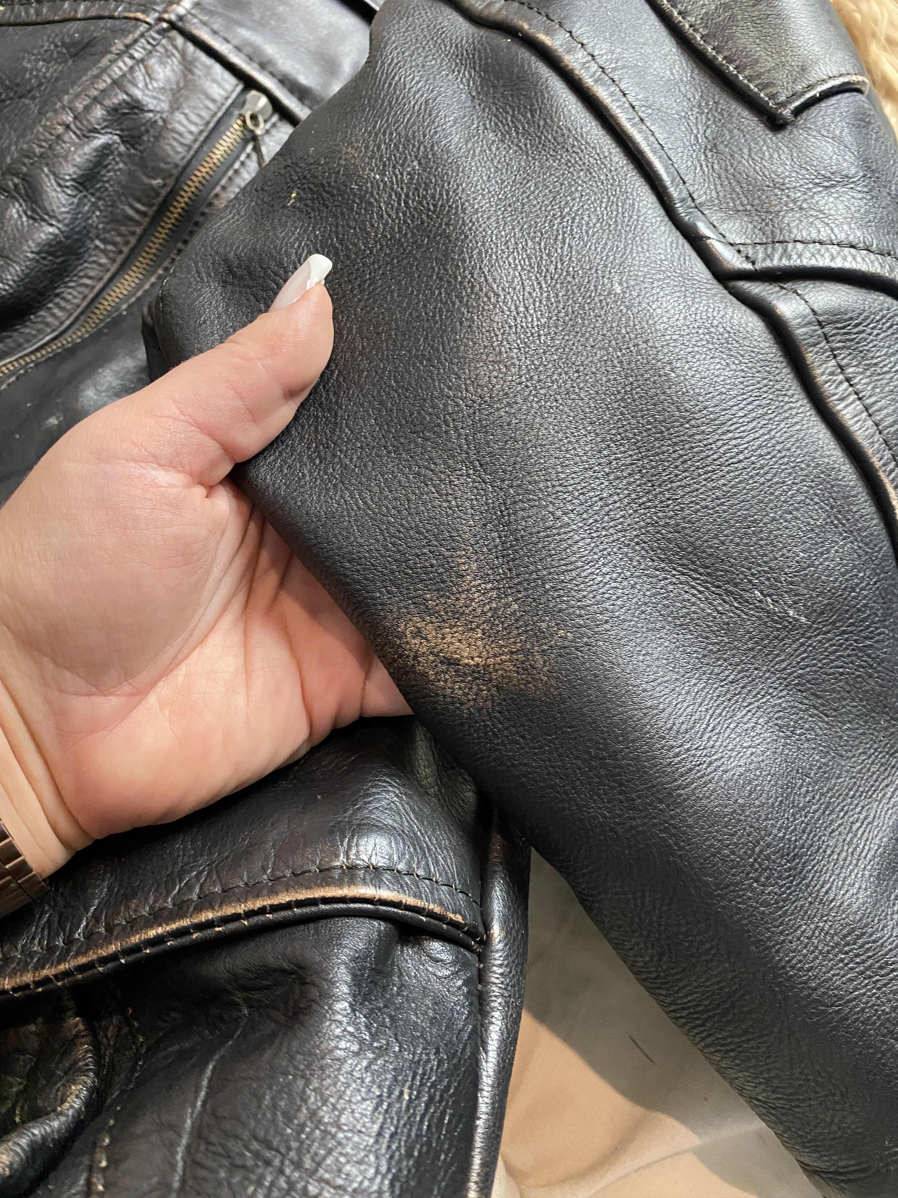Leather × Vintage Vintage Leather jacket biker Army USA Cowboy Size US M / EU 48-50 / 2 - 8 Thumbnail