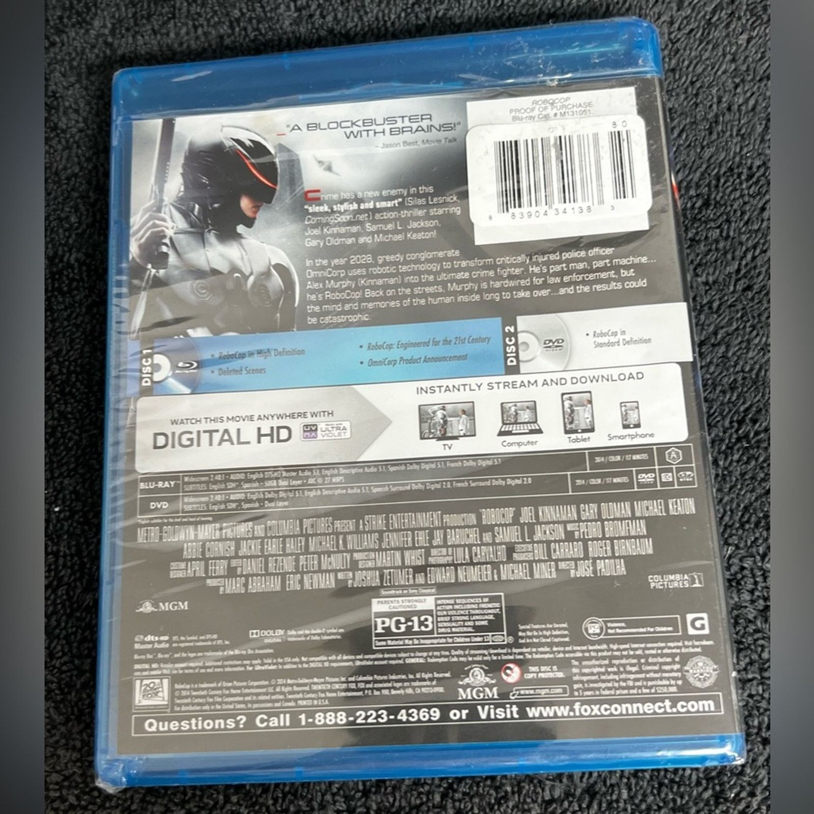 Sony Robocop Blu-Ray Disc + DVD + Digital HD Sci Fi Action - New Size ONE SIZE - 2 Thumbnail