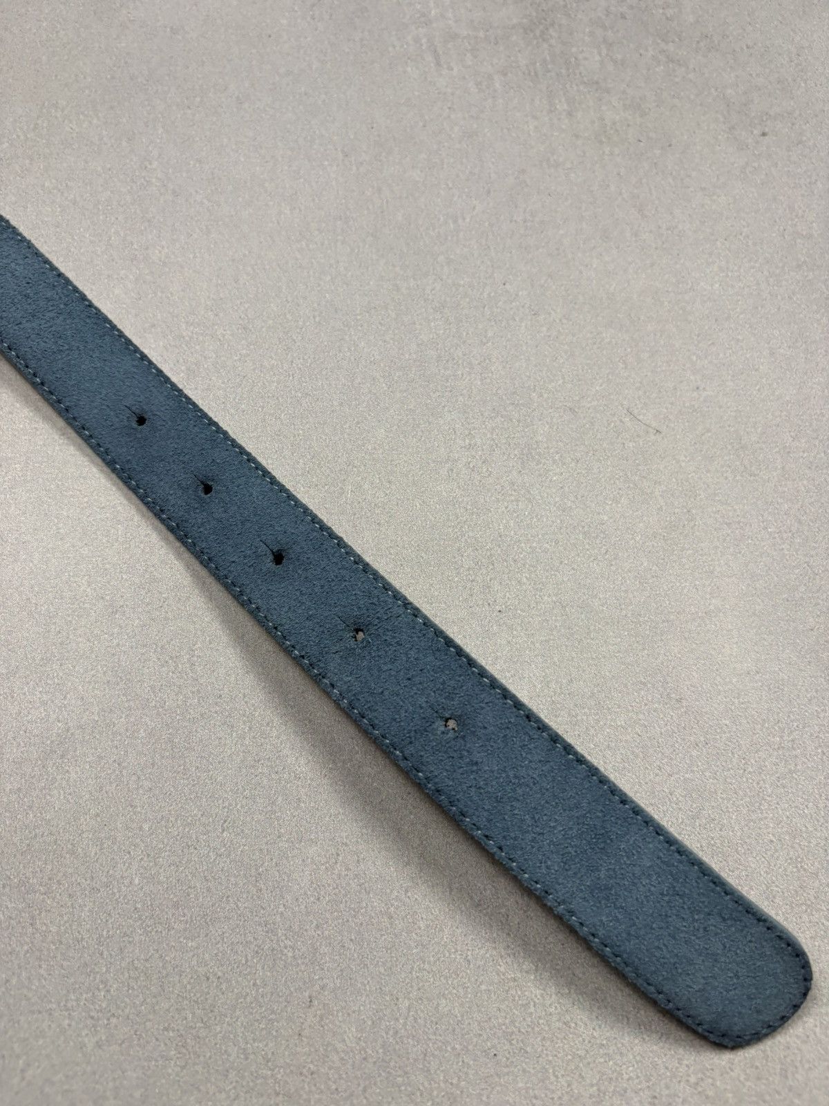 Purdey Purdey Suede Leather Belt Blue Horsebit Brass Buckle Luxury Size ONE SIZE - 12 Thumbnail