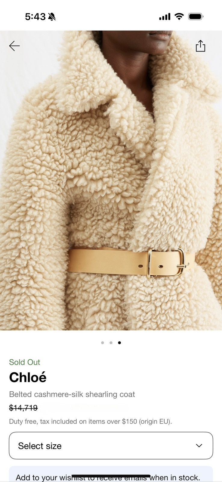 Chloe Chloé belted shearling coat Size S / US 4 / IT 40 - 2 Thumbnail