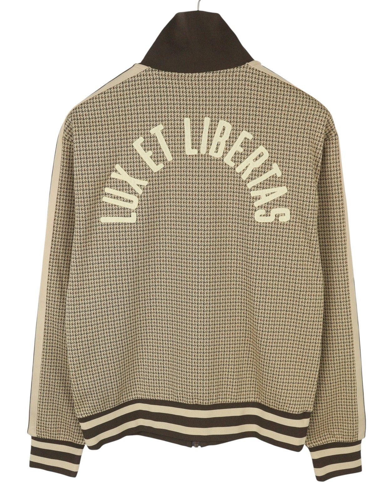 HOUNDSTOOTH L Chocolate Brown High Neck Sweatshirt 87232