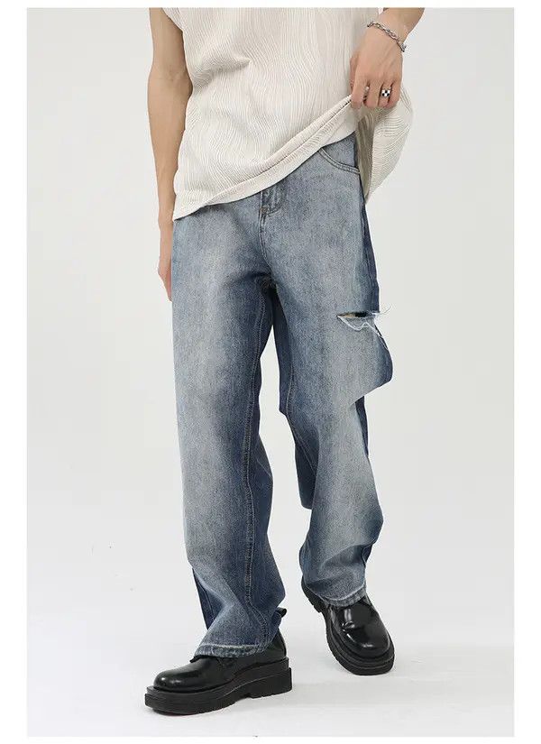 Japanese Brand Manami x Riyo Vintage gradient wash side ripped jeans y2k Size US 32 / EU 48 - 6 Thumbnail