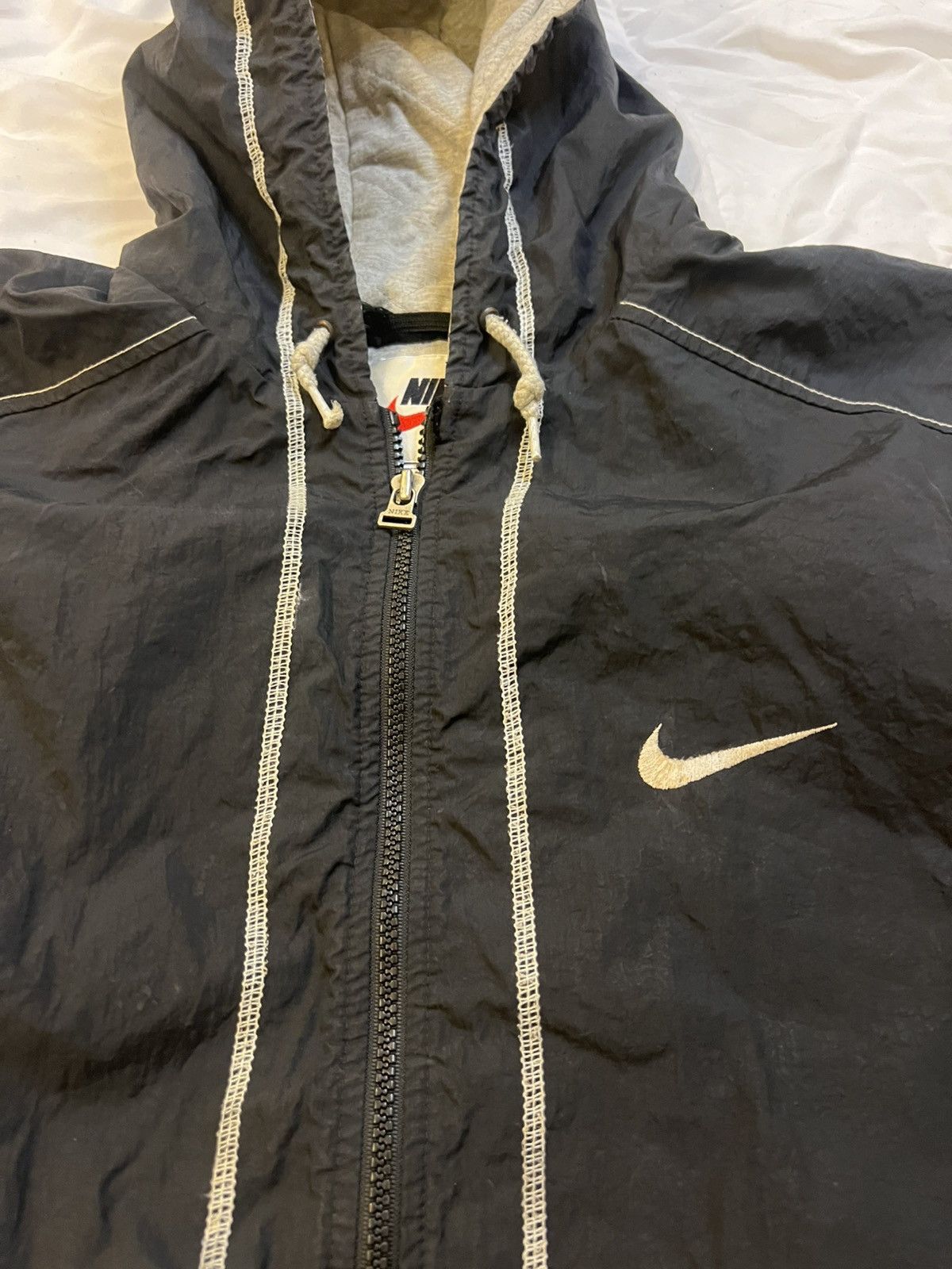 Nike × Vintage Vintage 90’s NIKE Big Check Zip-Up Jacket Size US L / EU 52-54 / 3 - 10 Thumbnail