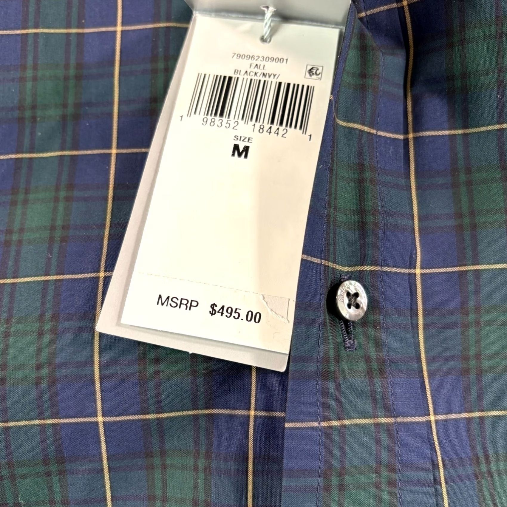 Ralph Lauren Purple Label Ralph Lauren Purple Label Poplin Shirt Blackwatch Navy Plaid Men M NWT Button-Up Collared Long Sleeve, Cotton, Regular Fit, Made in Italy, 495 MSRP Size US M / EU 48-50 / 2 - 3 Thumbnail