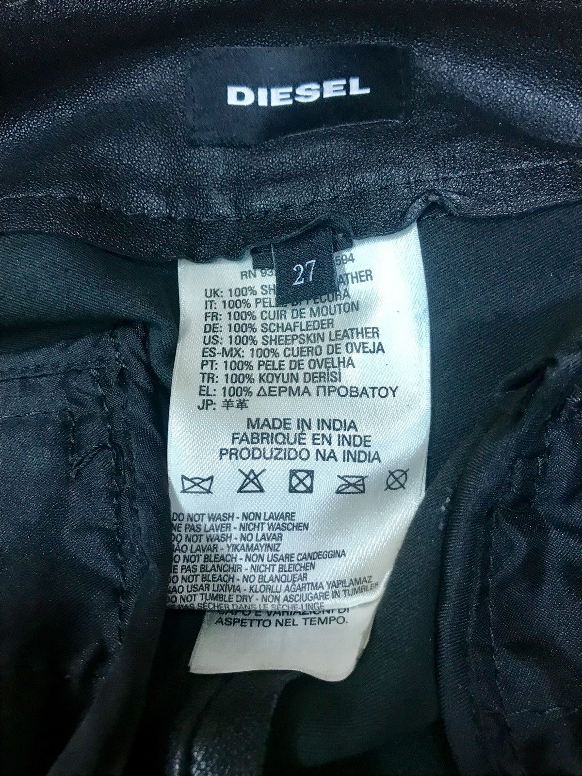 Diesel Diesel P-MONTE-L Leather trousers Size US 27 - 3 Thumbnail