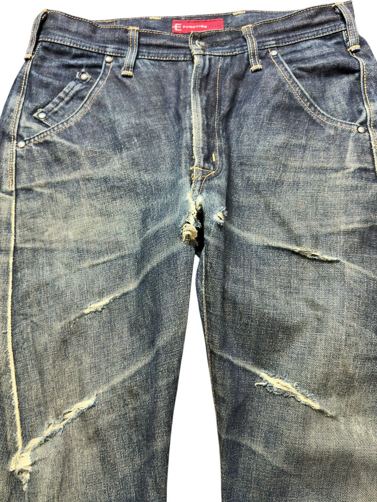 Edwin Vintage E-Function Edwin Curly Mudwash Ripped Denim Size US 30 / EU 46 - 2 Thumbnail