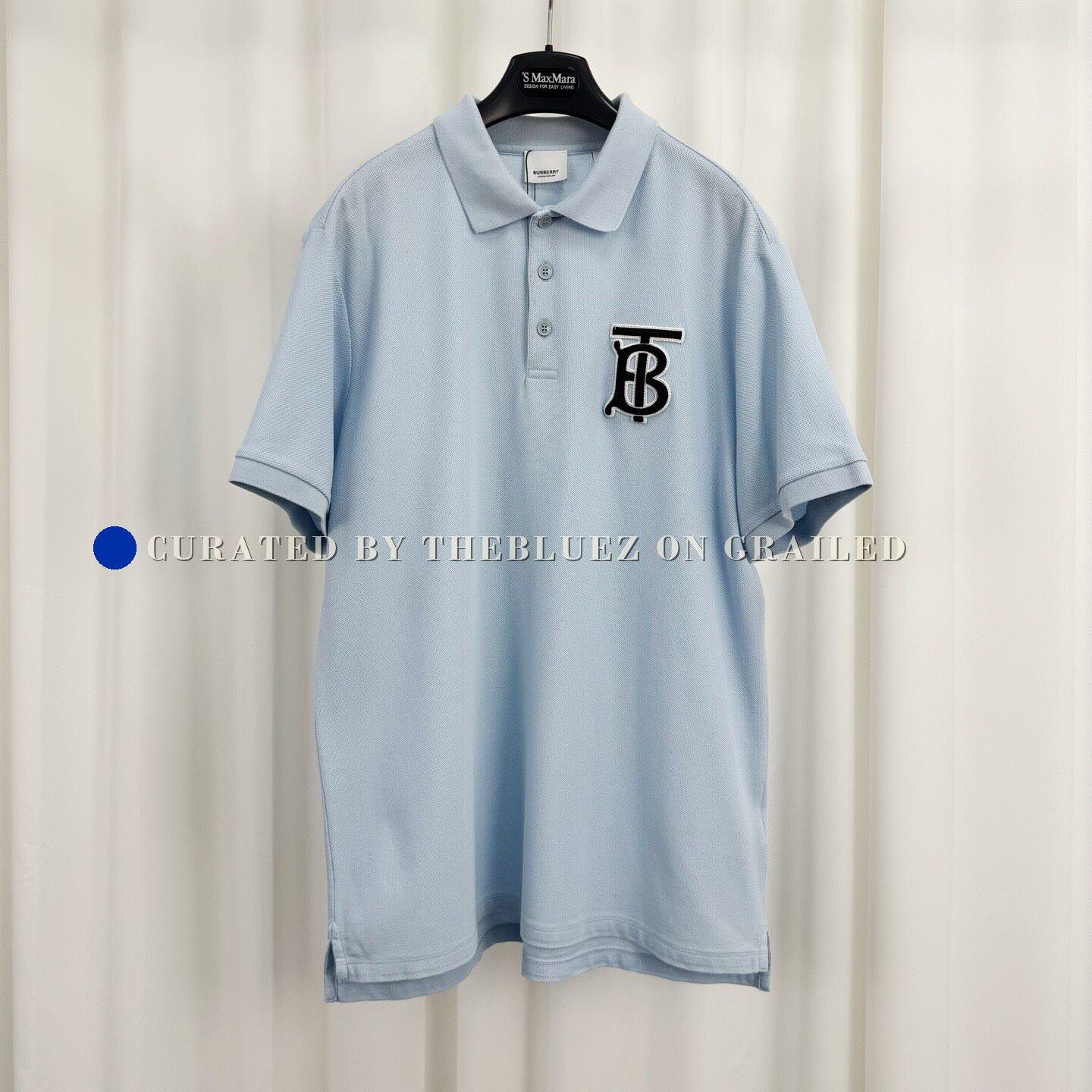 Burberry Burberry Sky Blue Embroidered Polo Short Sleeve Size US M / EU 48-50 / 2 - 1 Thumbnail