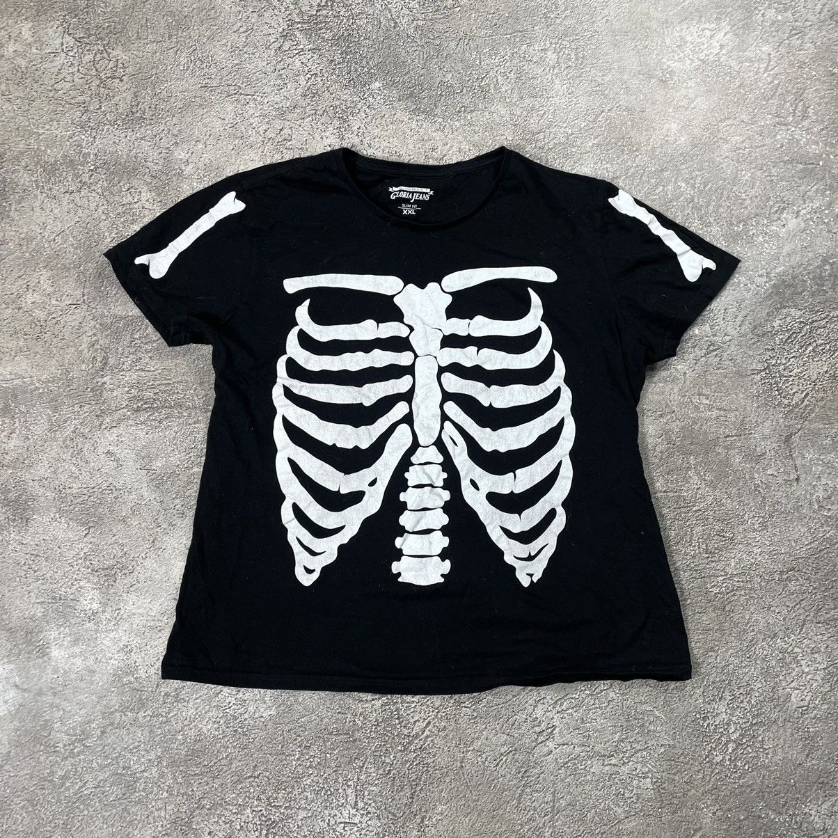 Vintage Vintage Y2K Skeleton Bones Graphic Tee Goth Black Faded XXL Size US XXL / EU 58 / 5 - 2 Thumbnail