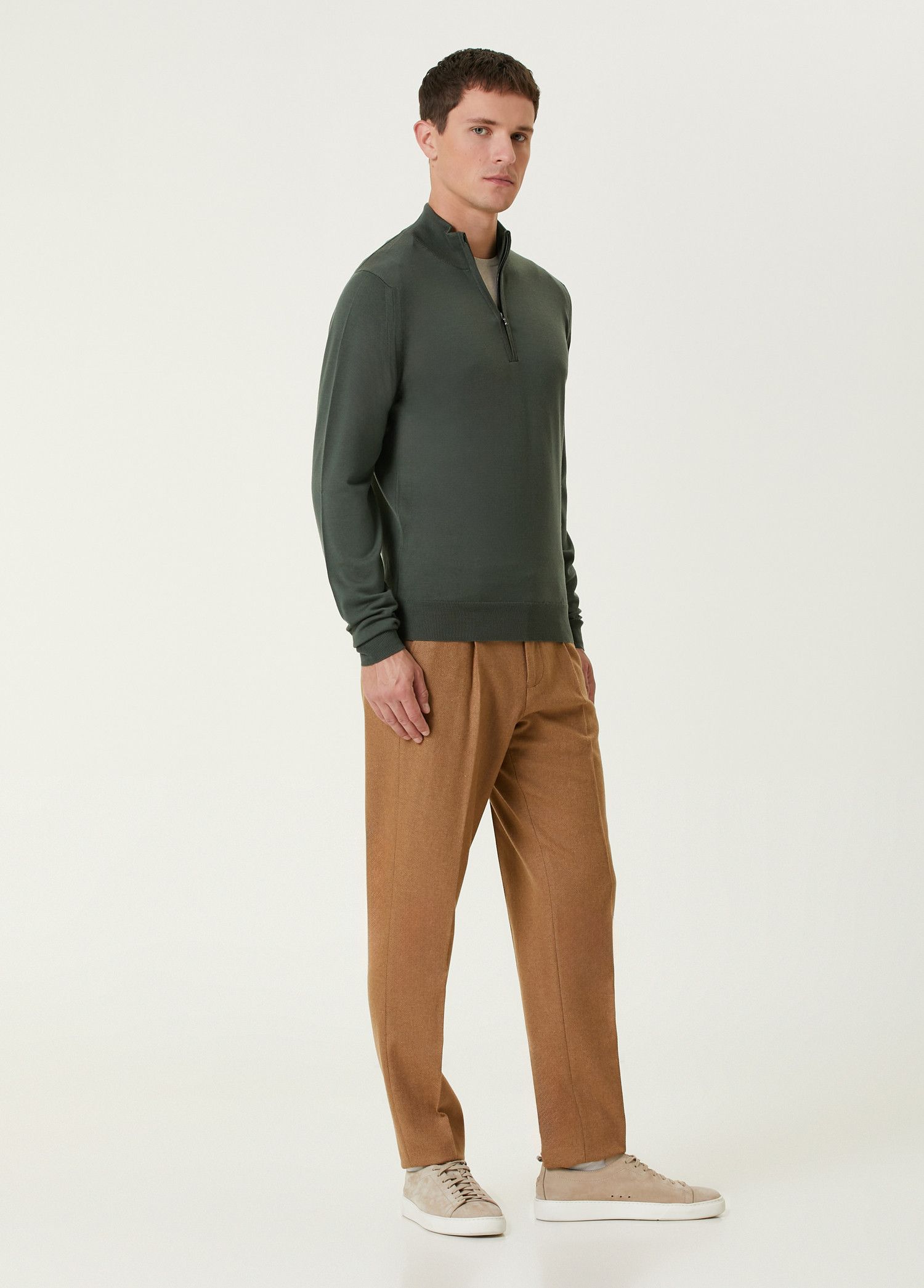 John Smedley JOHN SMEDLEY Tapton green half zip wool sweater XL Size US XL / EU 56 / 4 - 2 Thumbnail